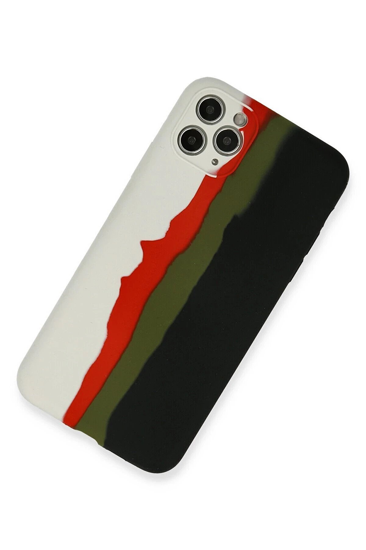 İphone 11 Pro Kılıf Ebruli̇ Lansman Si̇li̇kon - Beyaz-Si̇yah - Dropx3450-2001