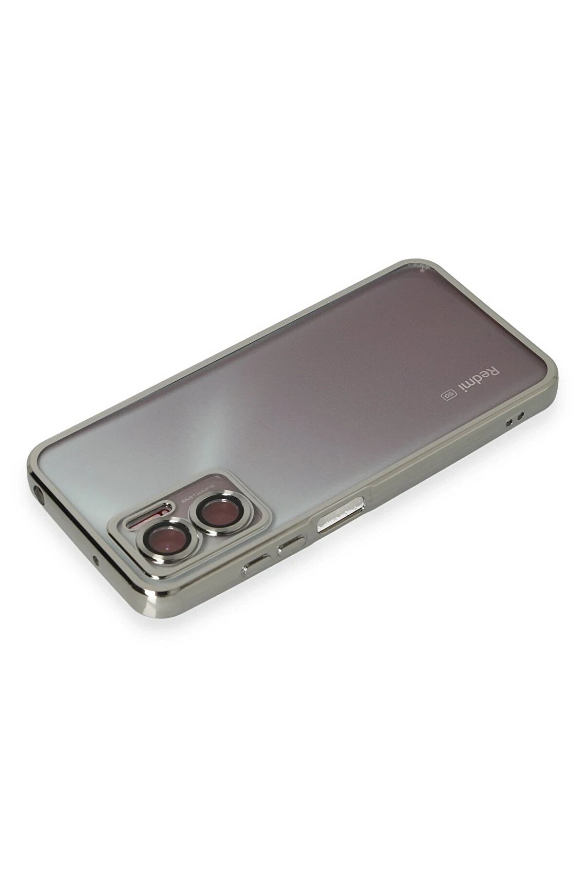 Xi̇aomi̇ Redmi̇ 10 5G Kılıf Lensli̇ Si̇li̇kon - G&uuml;m&uuml;ş - Dropx2207-6587