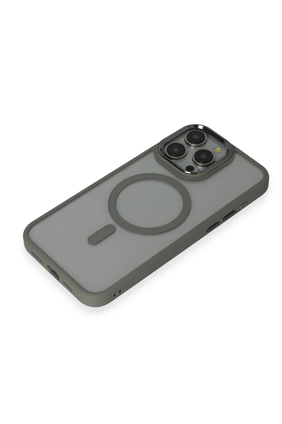 İphone 15 Pro Max Kılıf Room Magneti̇csafe Si̇li̇kon - Gri̇ - Dropx2100-1421