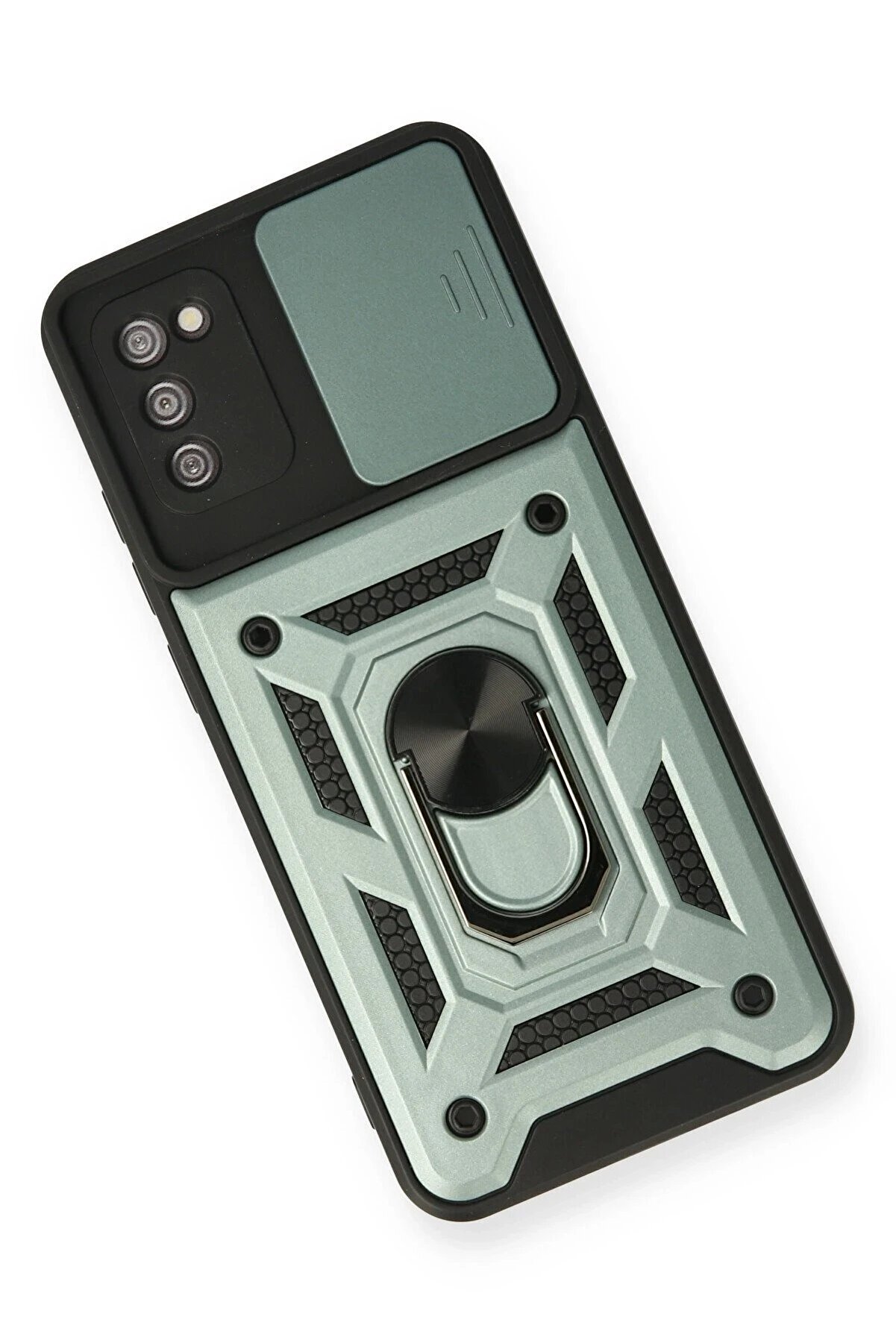 Samsung Galaxy A03S Kılıf Pars Lens Yüzüklü Si̇li̇kon - Yeşi̇l - Dropx4817-1288