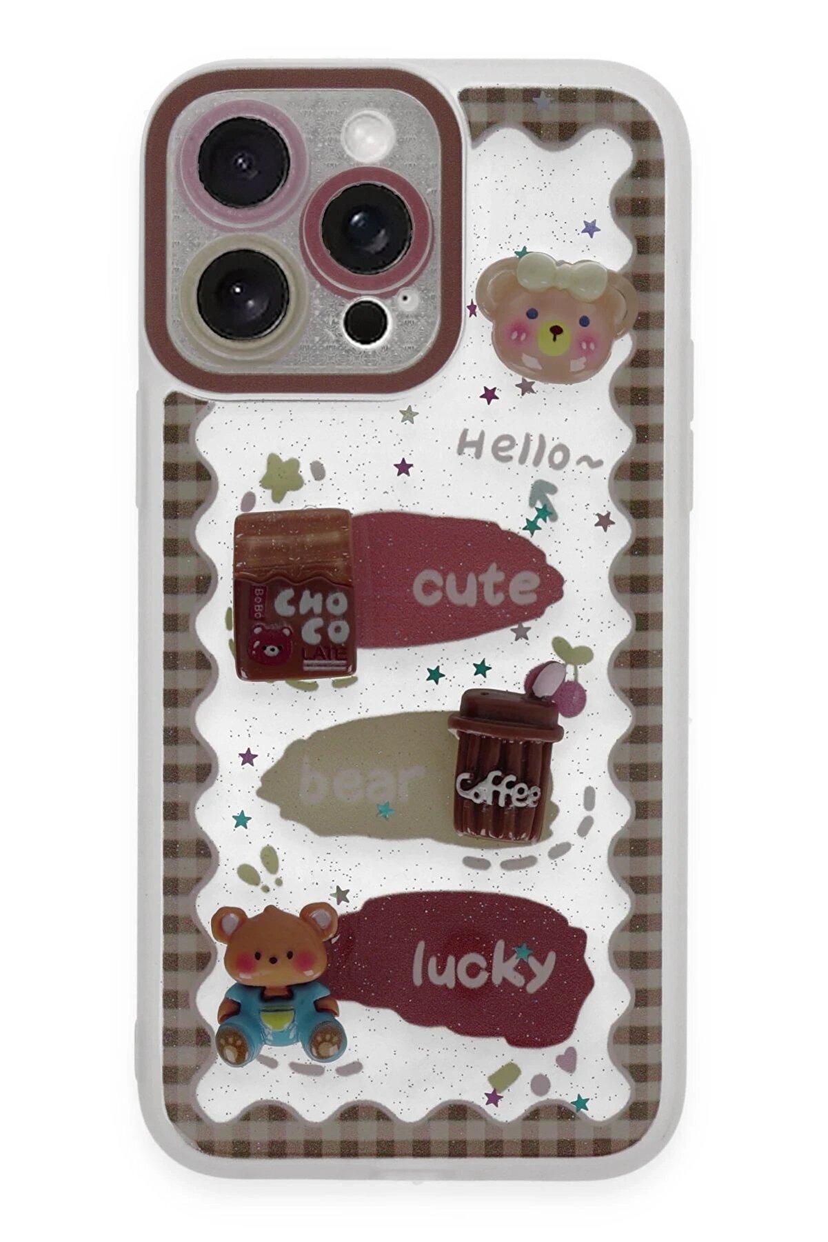 Toptan Bulurum iPhone 14 Pro Kılıf Sweet Desenli Silikon Kapak - Şeffaf