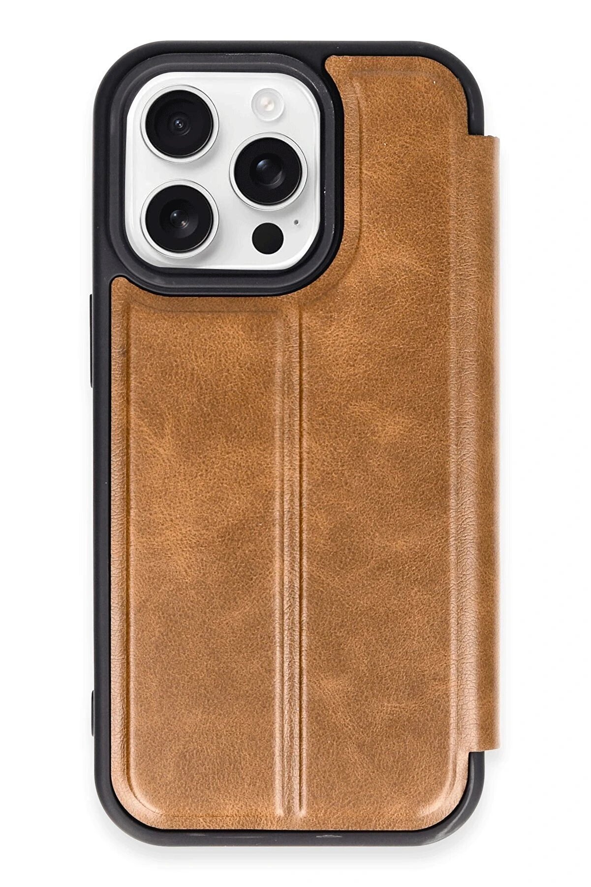 Toptan Bulurum iPhone 14 Pro Kılıf Flip Cover - Taba