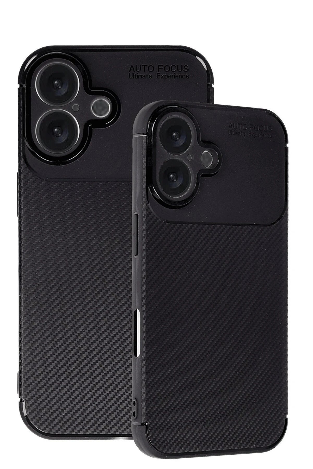 İphone 16 Plus Kılıf Auto Focus Karbon Kapak - Si̇yah