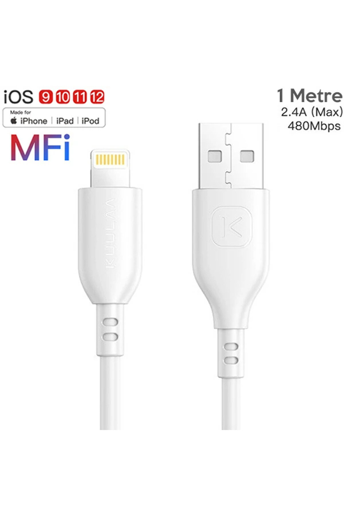 Kuulaa 1M Mfı Serti̇fi̇kalı İphone Usb Şarj Kablosu-(5775) - Gms4843-4287