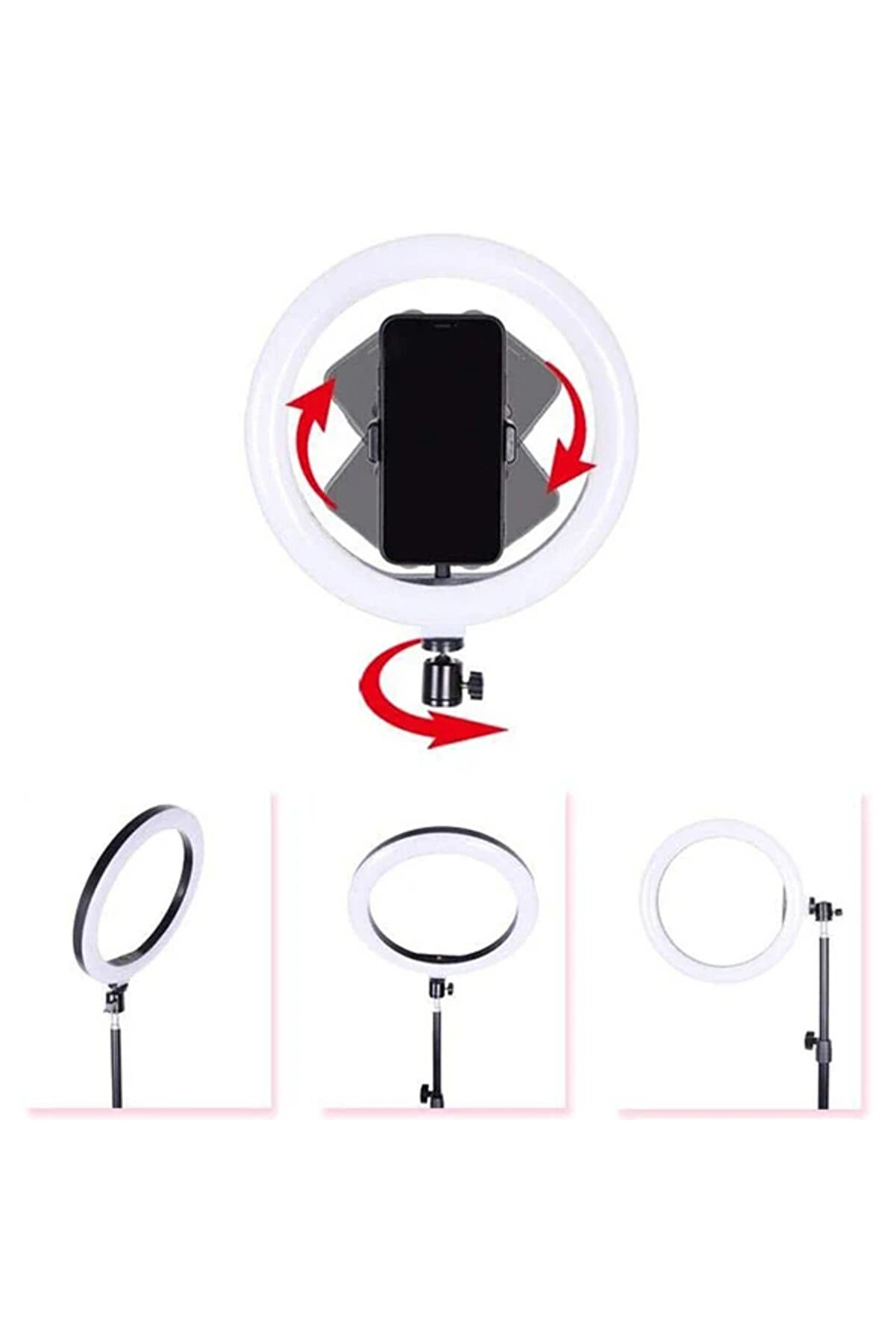 Ally 10 İnch Halka Led Tri̇pod(1.30M)Youtuber Vi̇deo Selfi̇e Stüdyo Makyaj Işığı- - Hby6197-5524