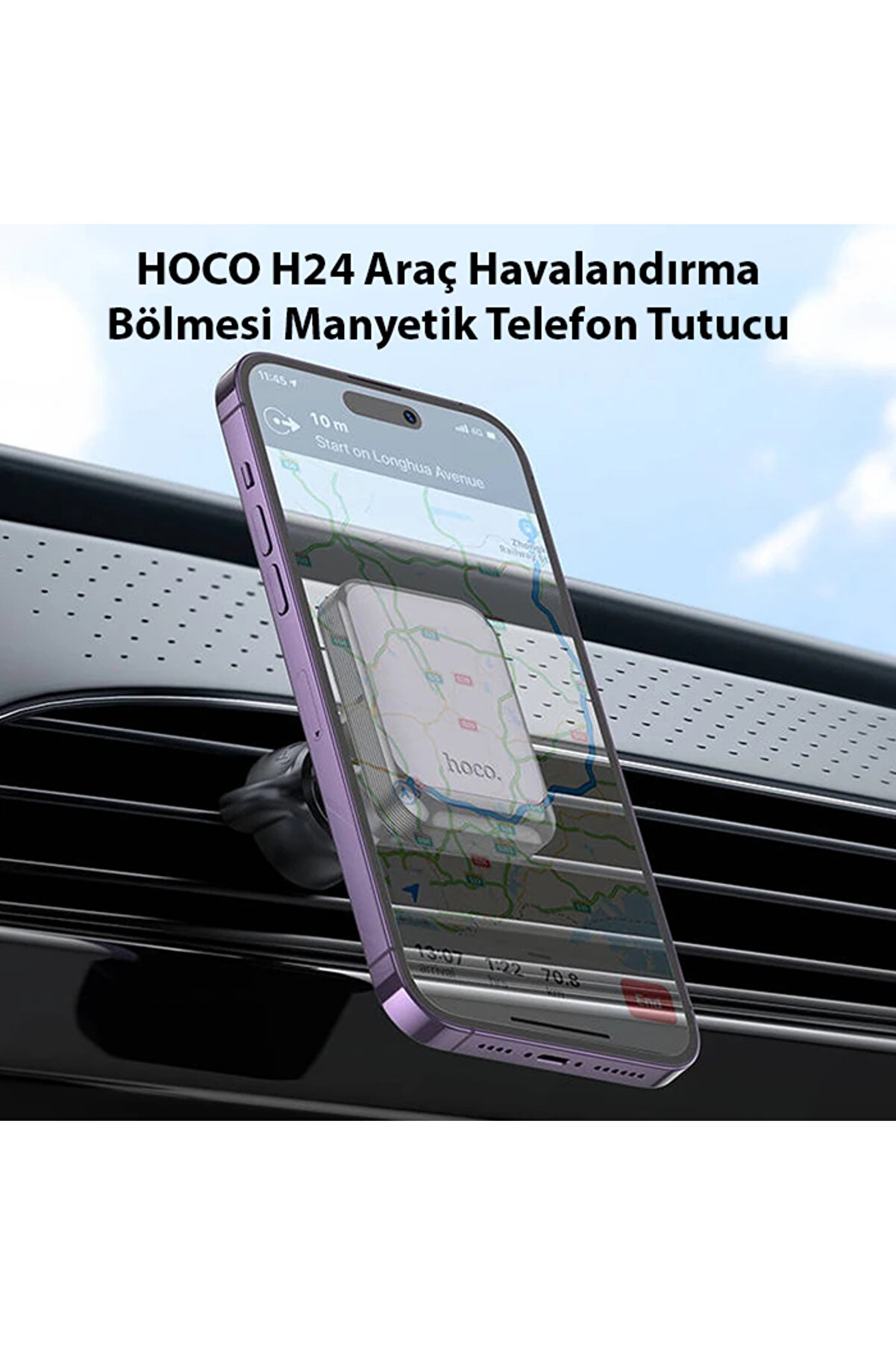 Hoco H24 Ara&ccedil; Havalandırma B&ouml;lmesi̇ Manyeti̇k Telefon Tutucu-(1903) - Dropx7271-2464