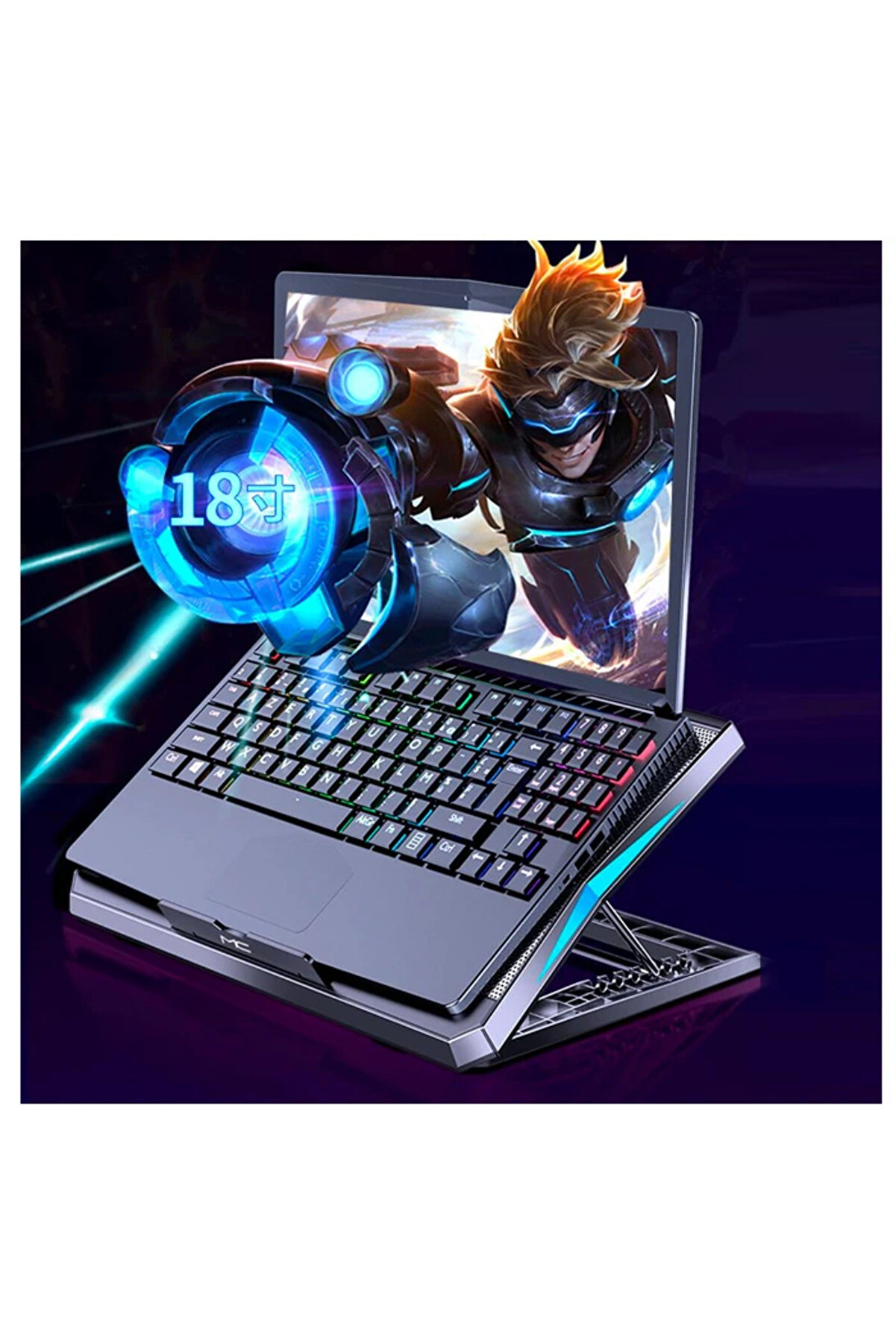 Ally Mc Q3 Led Işıklı Ultra Sessi̇z Fan Laptop Soğutucu Stand-(5775) - Gms5695-7183