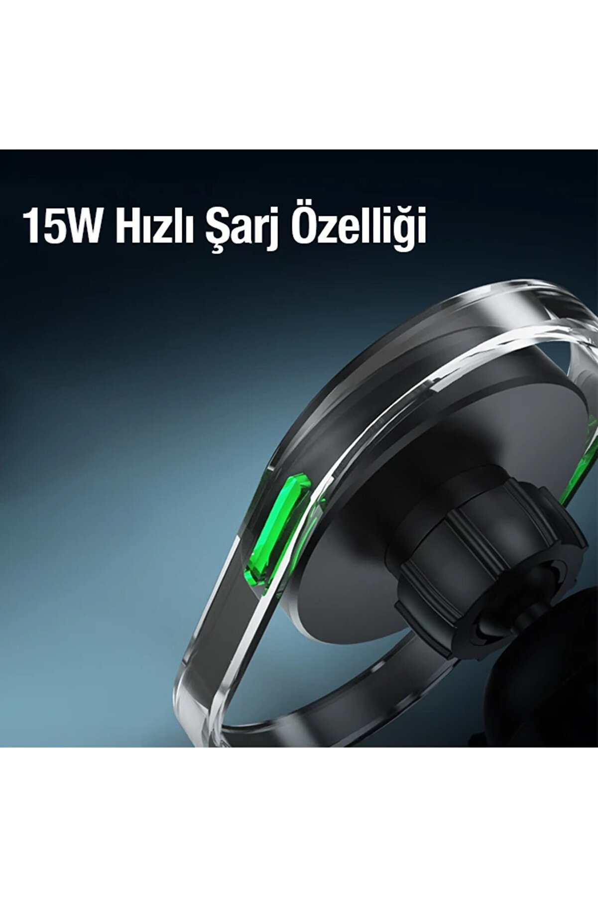 Ally 15W Kli̇ma Araç Havalandırma Bölmesi̇ Manyeti̇k Şeffaf Kablosuz Araç Şar - Dropx4066-4179