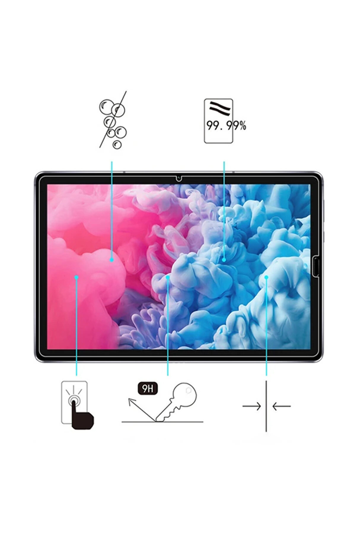 Huawei̇ Mate Pad T10S 10.1 Tempered Cam Ekran Koruyucu-(1903) - Dropx8044-7043