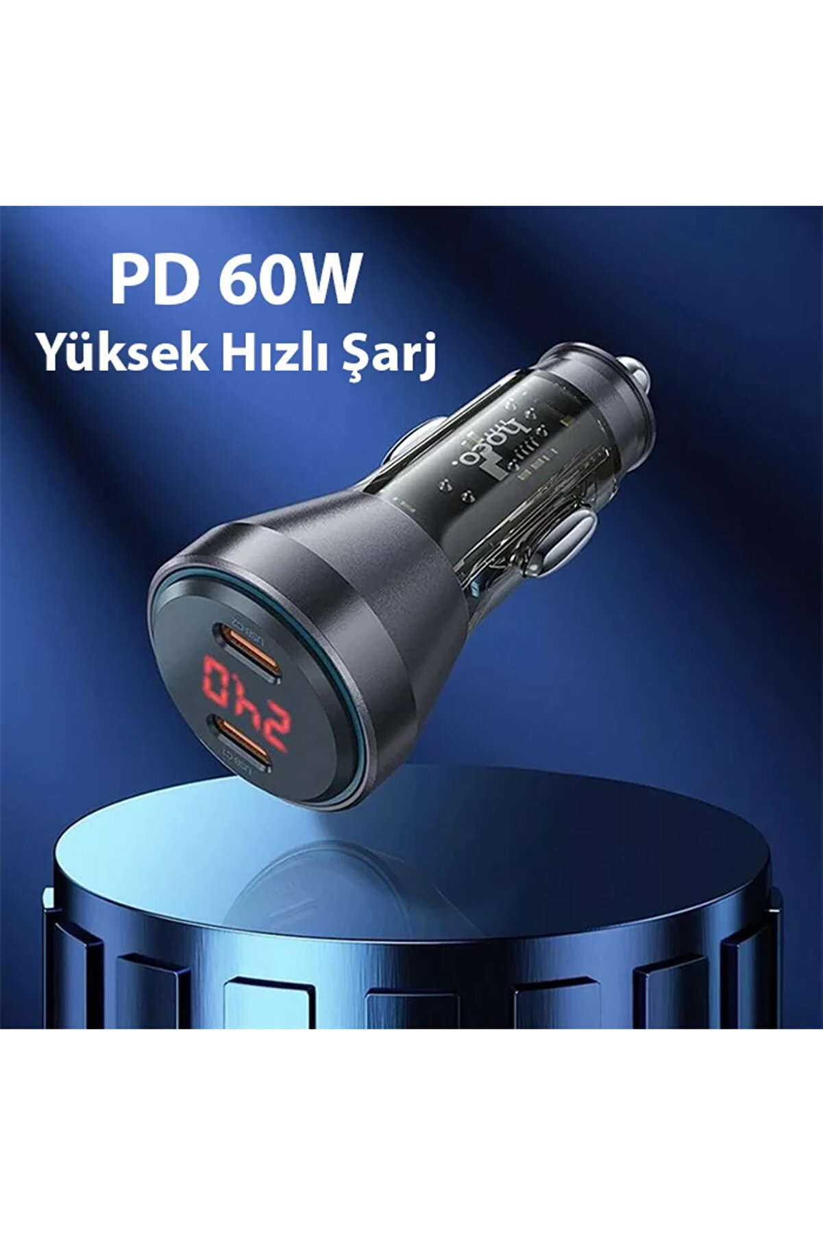 Hoco Nz12C Graceful Pd60W 2 Type-C Gi̇ri̇şli̇ Araç Çakmaklı Hızlı Şarj Aleti̇ + T - Gms1132-9861