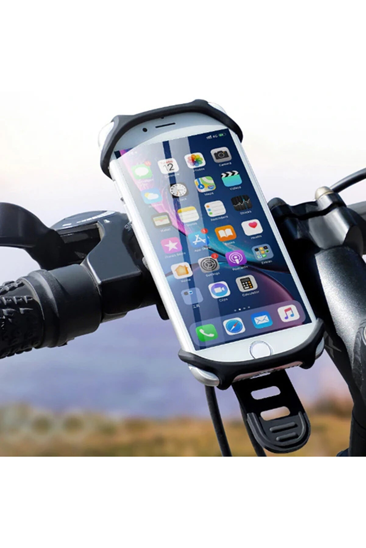 Uni̇versal Si̇li̇kon Bi̇si̇klet Motosi̇klet Telefon Tutucu-(1903) - Dropx7179-8845