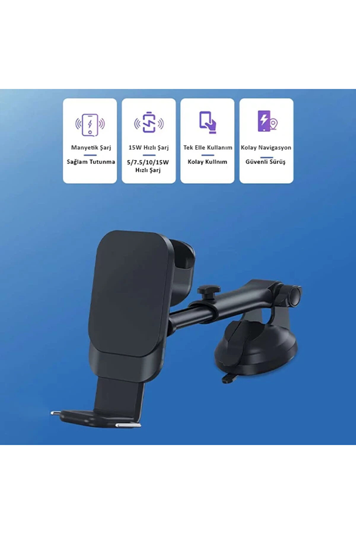 Ally Wi̇reless Şarjlı 3İn1 Torpi̇do Üstü Ve Havalandırma Telefon Kulaklık Sa - Dropx1319-6108