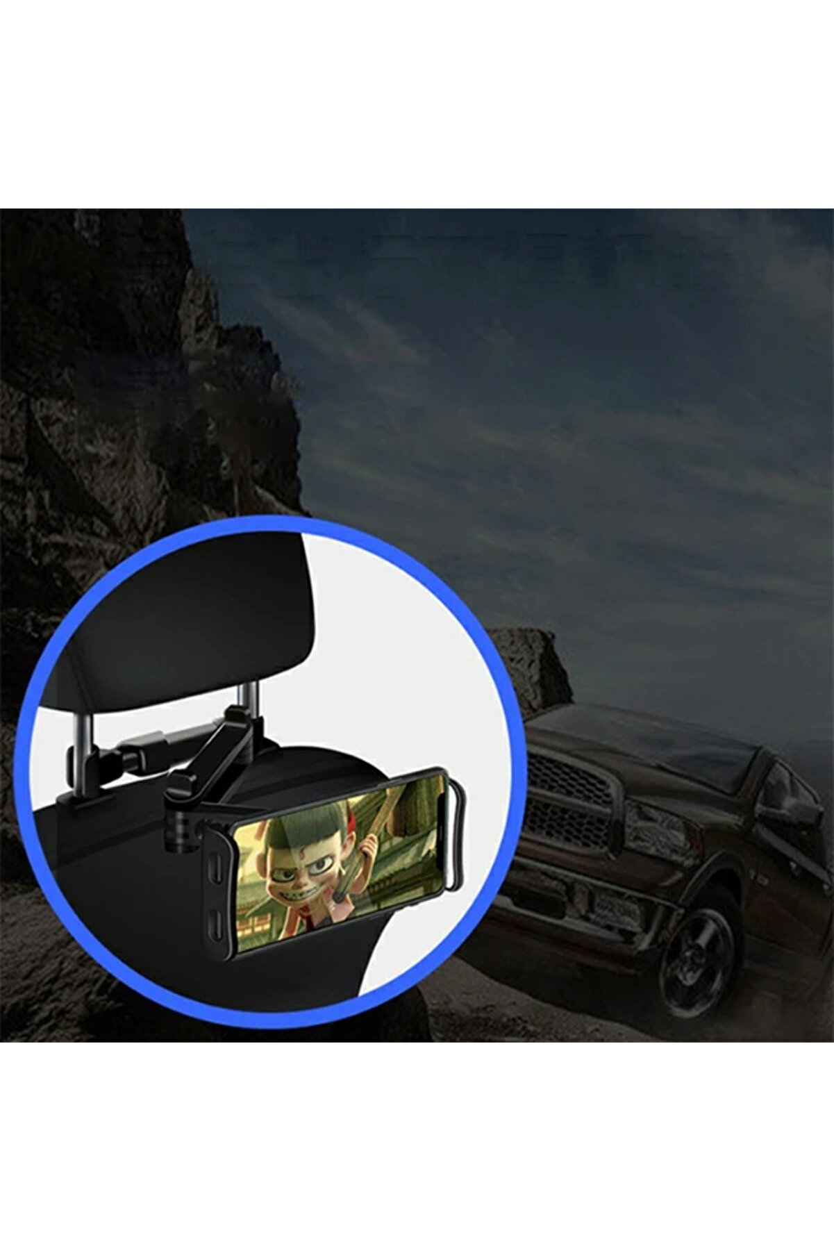 Ally Chz-06 Teleskopi̇k Araç Arka Koltuk 12.9 İnch Tablet Telefon Tutucu-(1903) - Dropx5862-8950