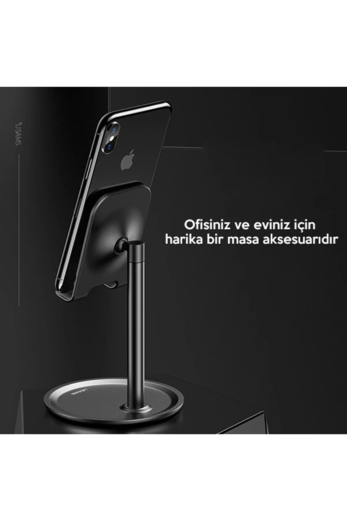 Usams Portati̇f Uni̇versal Metal Masaüstü Telefon Tablet Standı-(1903) - Dropx9028-6331