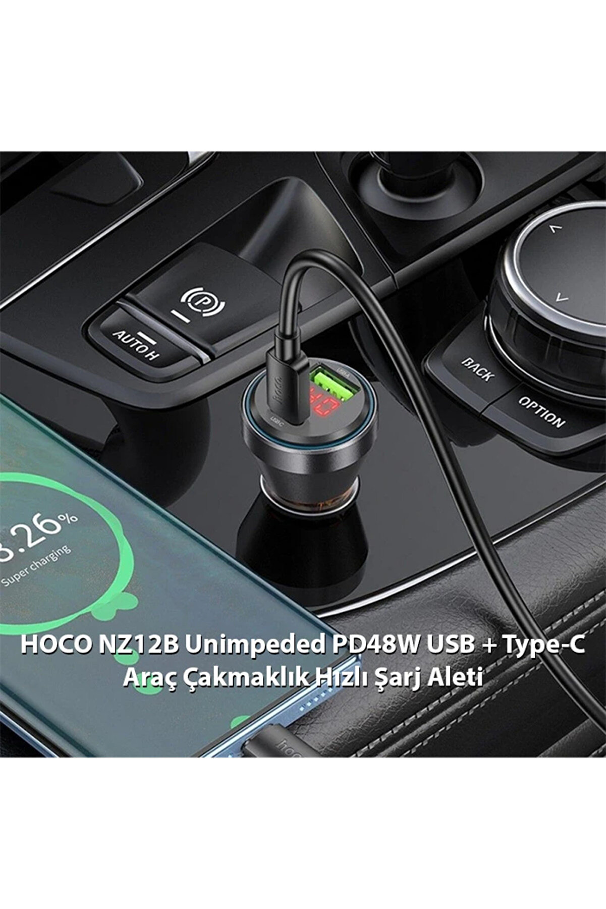Hoco Nz12B Uni̇mpeded Pd48W Usb + Type-C Araç Çakmaklık Hızlı Şarj Aleti̇-(5775) - Tygo5528-661