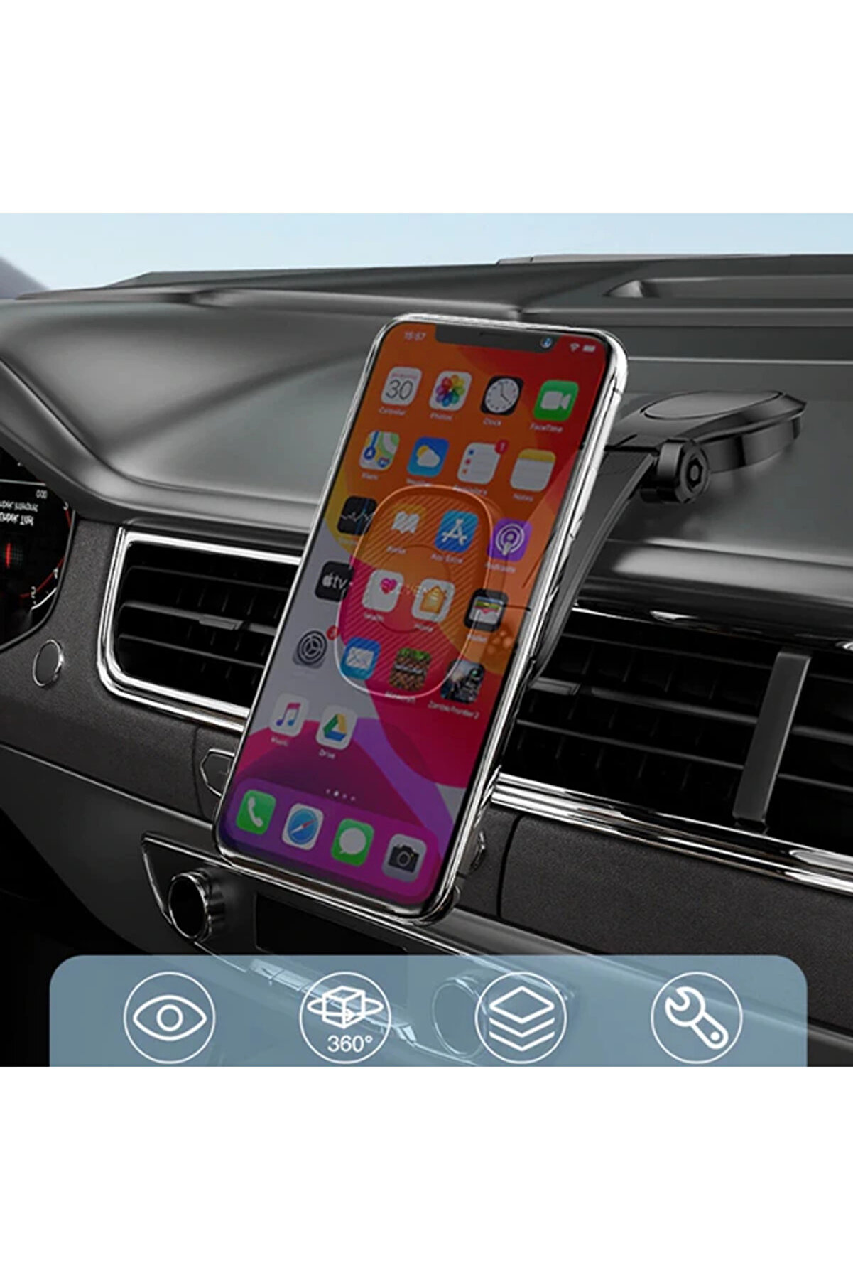 Floveme Manyeti̇k Dashboard Mıkantıslı Araç Telefon Tutucu-(1903) - Dropx6561-7604