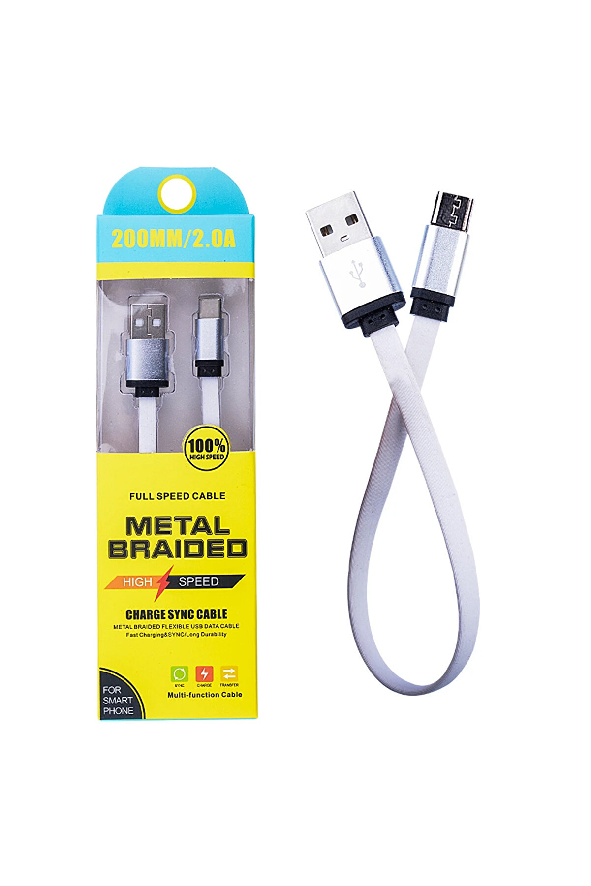 Androi̇d Mi̇cro 2A 20Mm Kısa Yumuşak Dokulu Renkli̇ Usb Kablo-(5775) - Gms2296-5389