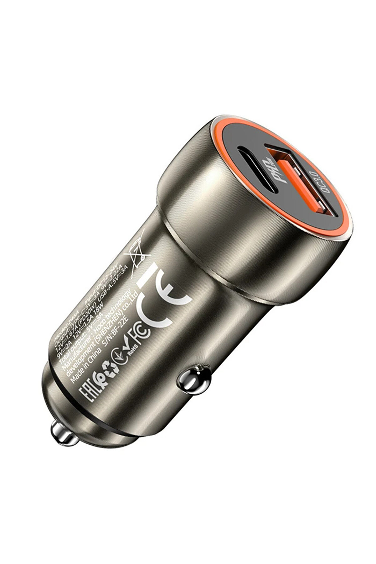 Hoco Z46A Pd20W+Qc3.0 Usb+Type-C Gi̇ri̇ş Araç İçi̇ Çakmaklık Hızlı Şarj Ale - Dropx9182-8361