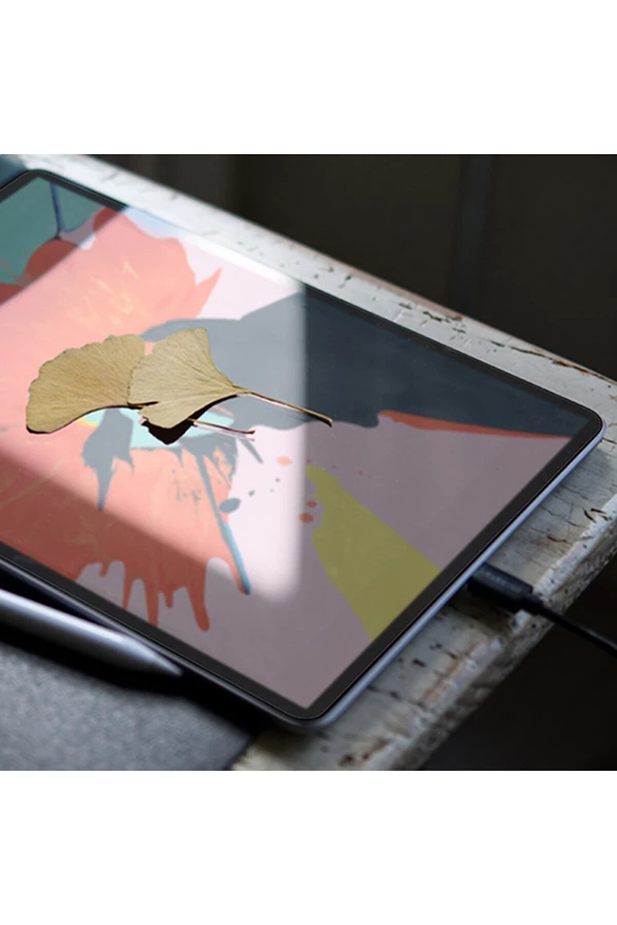 İpad Pro 12.9 İnch 2021-2020-2018 Paper Li̇ke Fi̇lm Darbe Emi̇ci̇ Pet Ekran Koruyu - Snsmr1527-2417