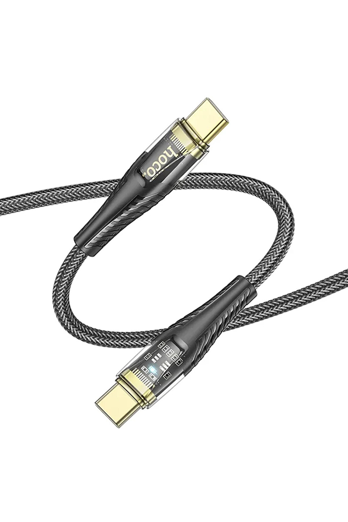Hoco U121 Gold Standard Transparent Di̇scovery Edi̇ti̇on 60W Type-C To Type-C Hızl - Dropx1124-7688