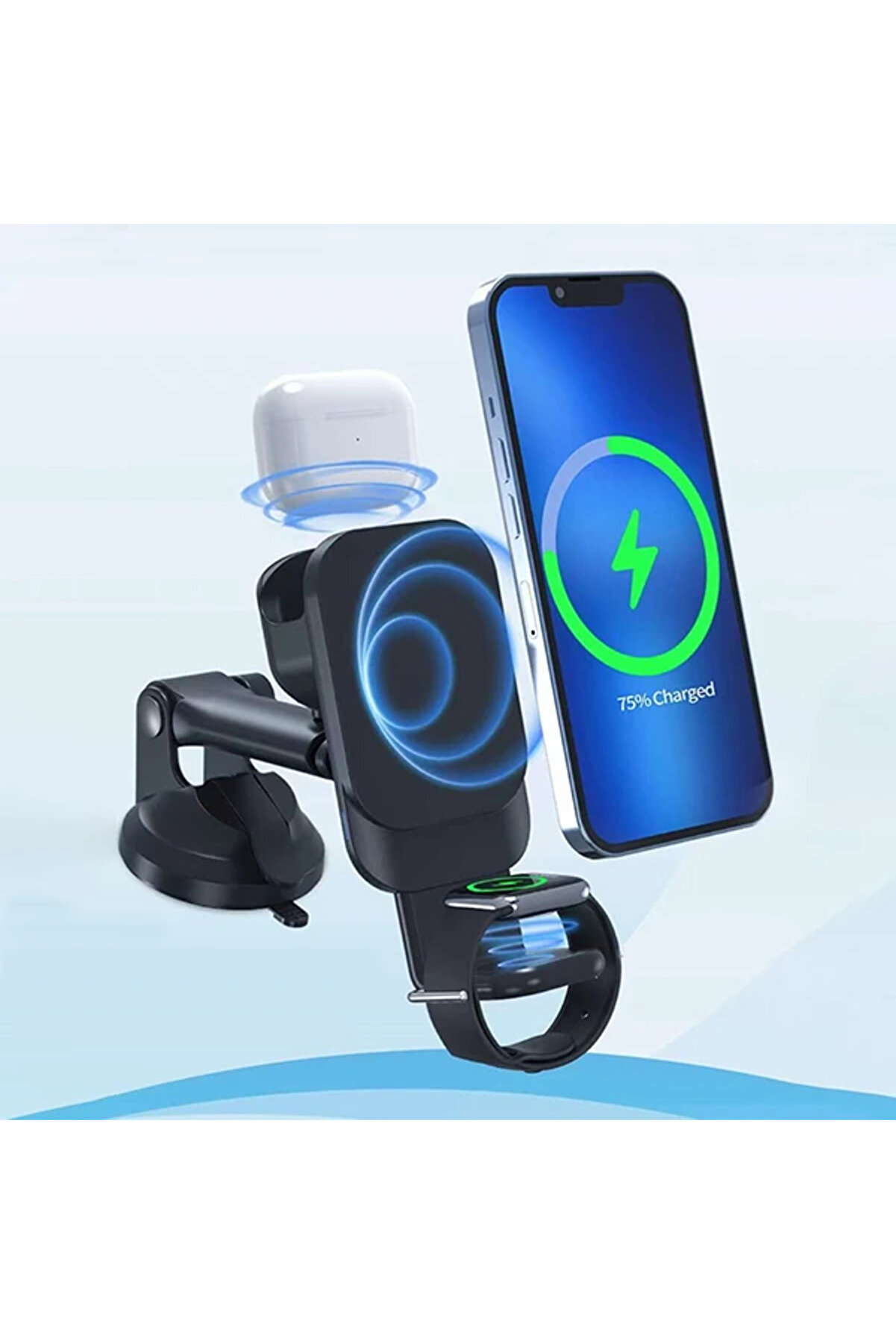 Ally Wi̇reless Şarjlı 3İn1 Torpi̇do Üstü Ve Havalandırma Telefon Kulaklık Sa - Dropx1319-6108