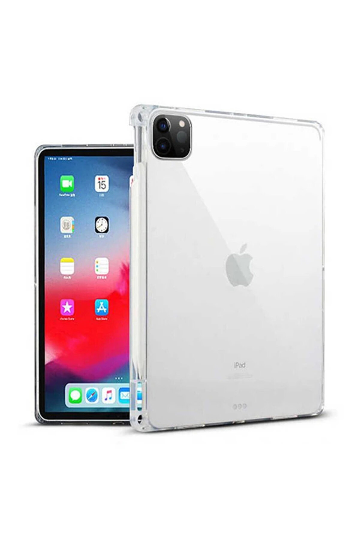 gizmurstore ALLY iPad Pro 12.9-inch (2021)-(2020)-(2018) Kalem Yerli Şeffaf Silikon Kılıf-(57 - GMS7365-4612