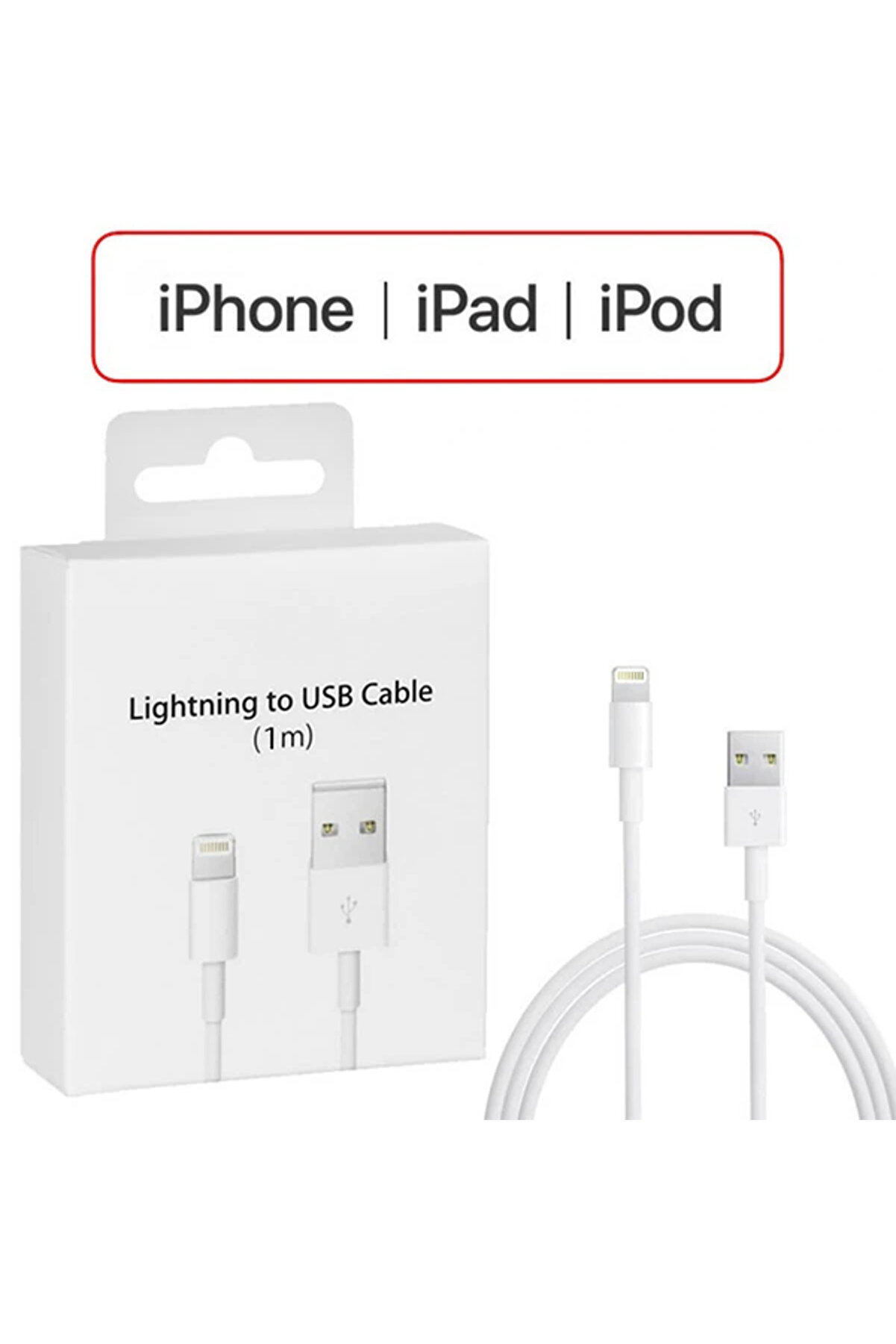 MKR İPhone 14-13-12-11 XR XS 8-7 Lİghtİng 1metre Usb Şarj Kablosu-(5775) - AYS7441-8920