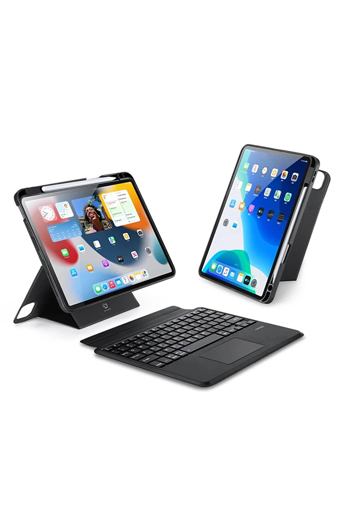 CepteToptan Dux Ducis iPad Pro 12.9 DK Series Kablosuz Bluetooth Klavye Touchpad Kılıf-(19 - DROPX6747-3837