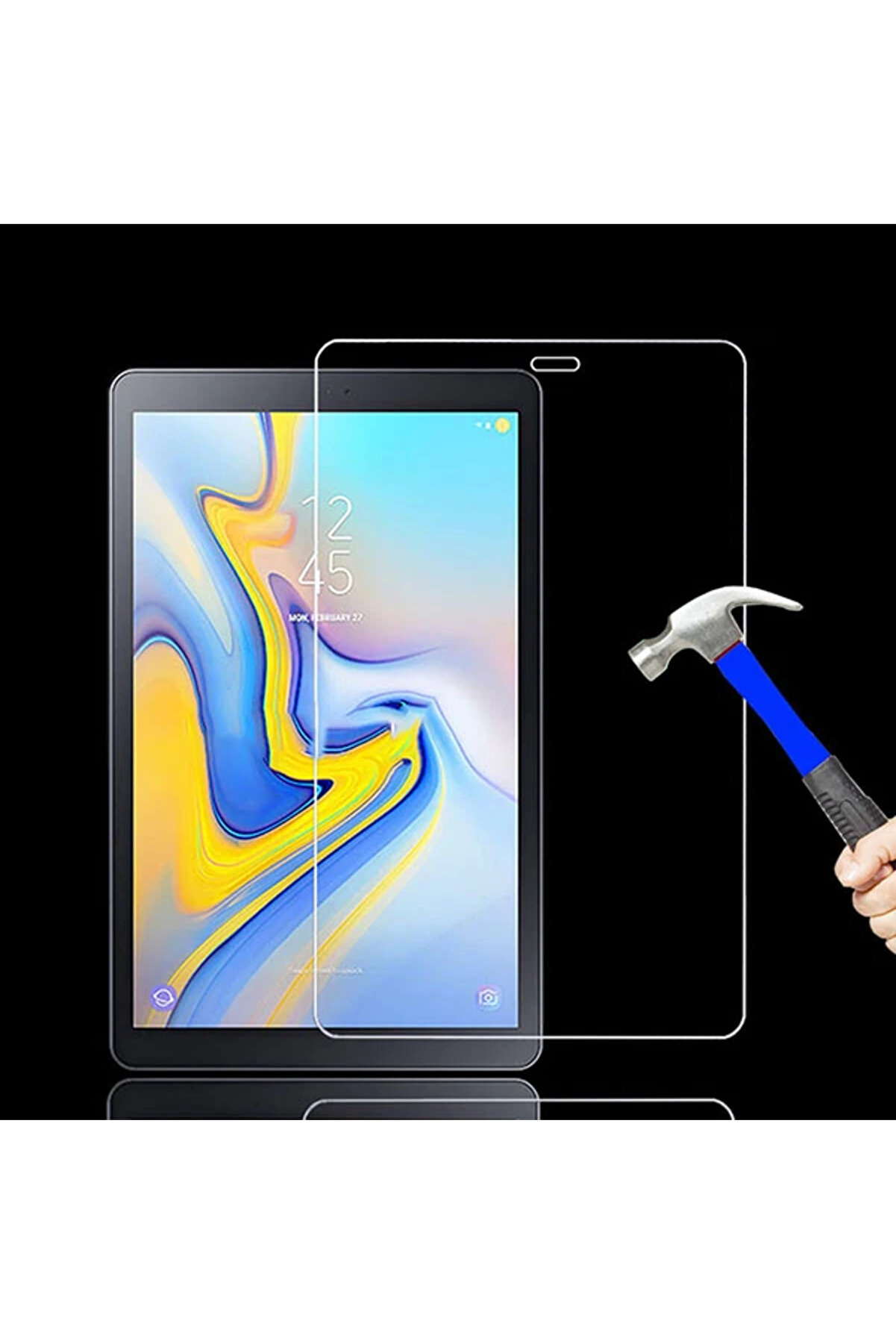 CepteToptan SM Galaxy Tab A 10.5 2018 T590 T595T597 İçin Kırılmaz Cam Ekran Koruyucu-(19 - DROPX4070-8567