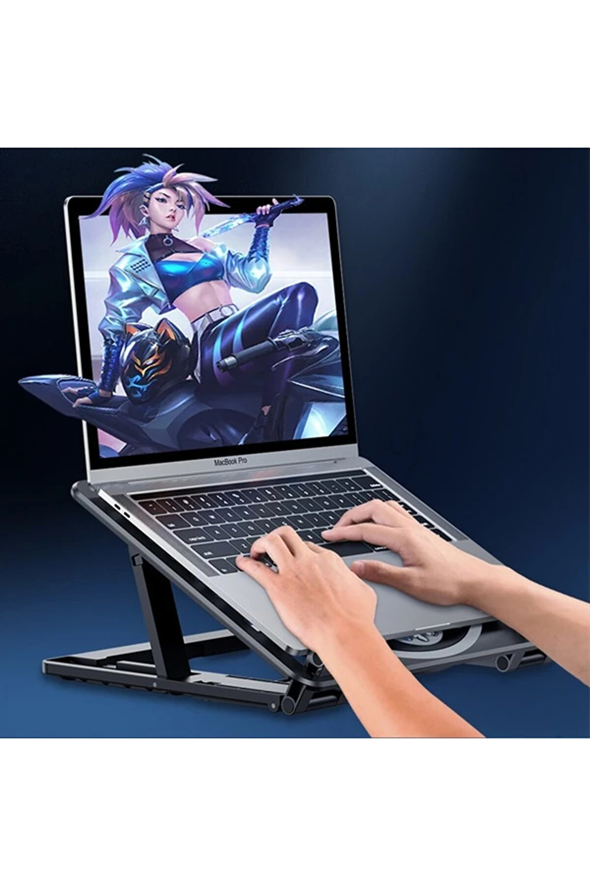 Ally Ayarlanabi̇li̇r Taban Çi̇ft Fanlı Tablet Ve Laptop Soğutucu Stand-(5775) - Gms4801-7245