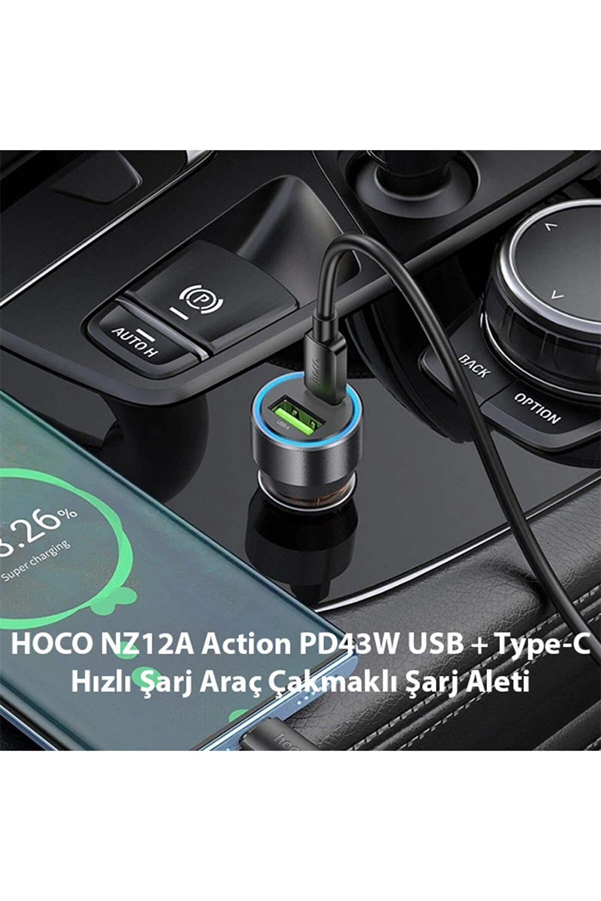 Hoco Nz12A Acti̇on Pd43W Usb + Type-C Hızlı Şarj Araç Çakmaklı Şarj Aleti̇-(577 - Gms4315-2466