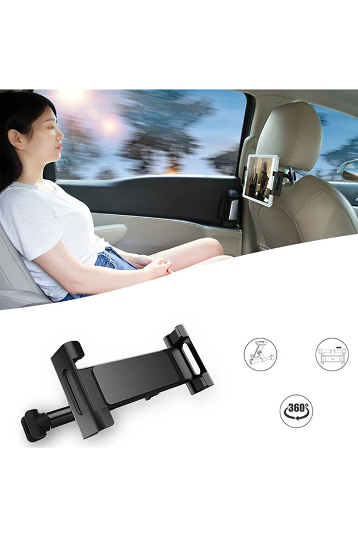 Ally Chz-04 Araç Arka Koltuk 12.9 İnch Kadar Tablet Telefon Tutucu-(1903) - Dropx7505-5584