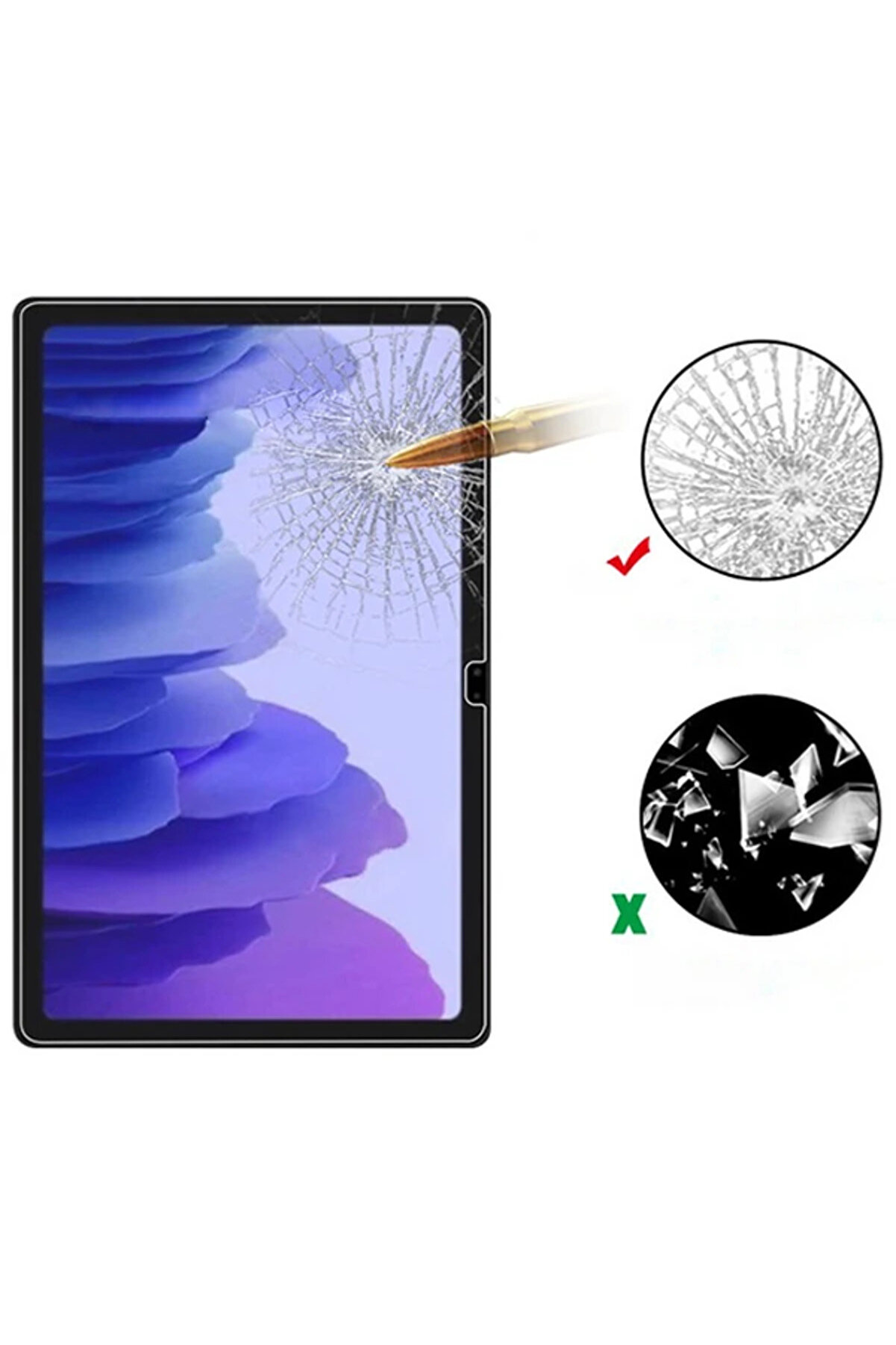Sm Galaxy Tab A7 10.4 (2020) T500/T505 Tempered Cam Ekran Koruyucu-(5775)