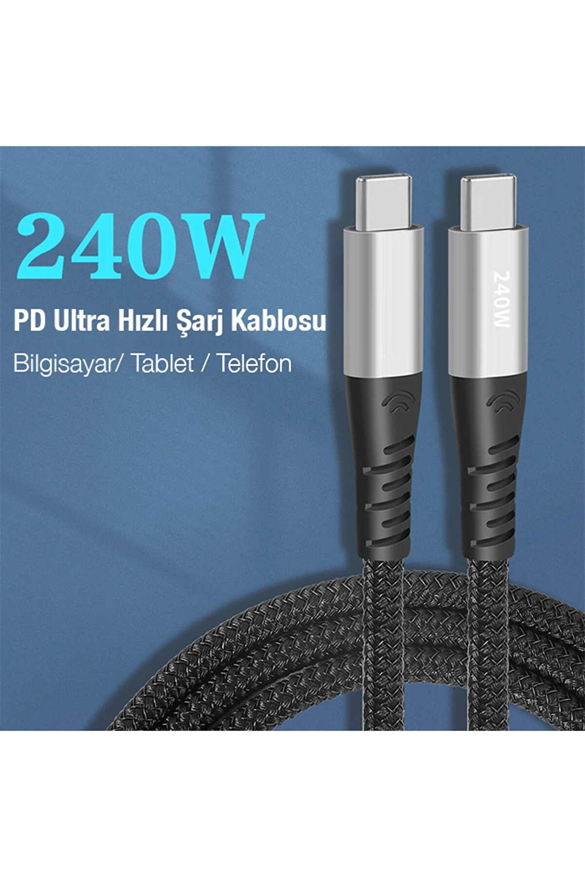 Ally 240W Type-C To Type-C Laptop Telefon Hızlı Data Ve Şarj Kablosu-(1903) - Dropx8386-9717