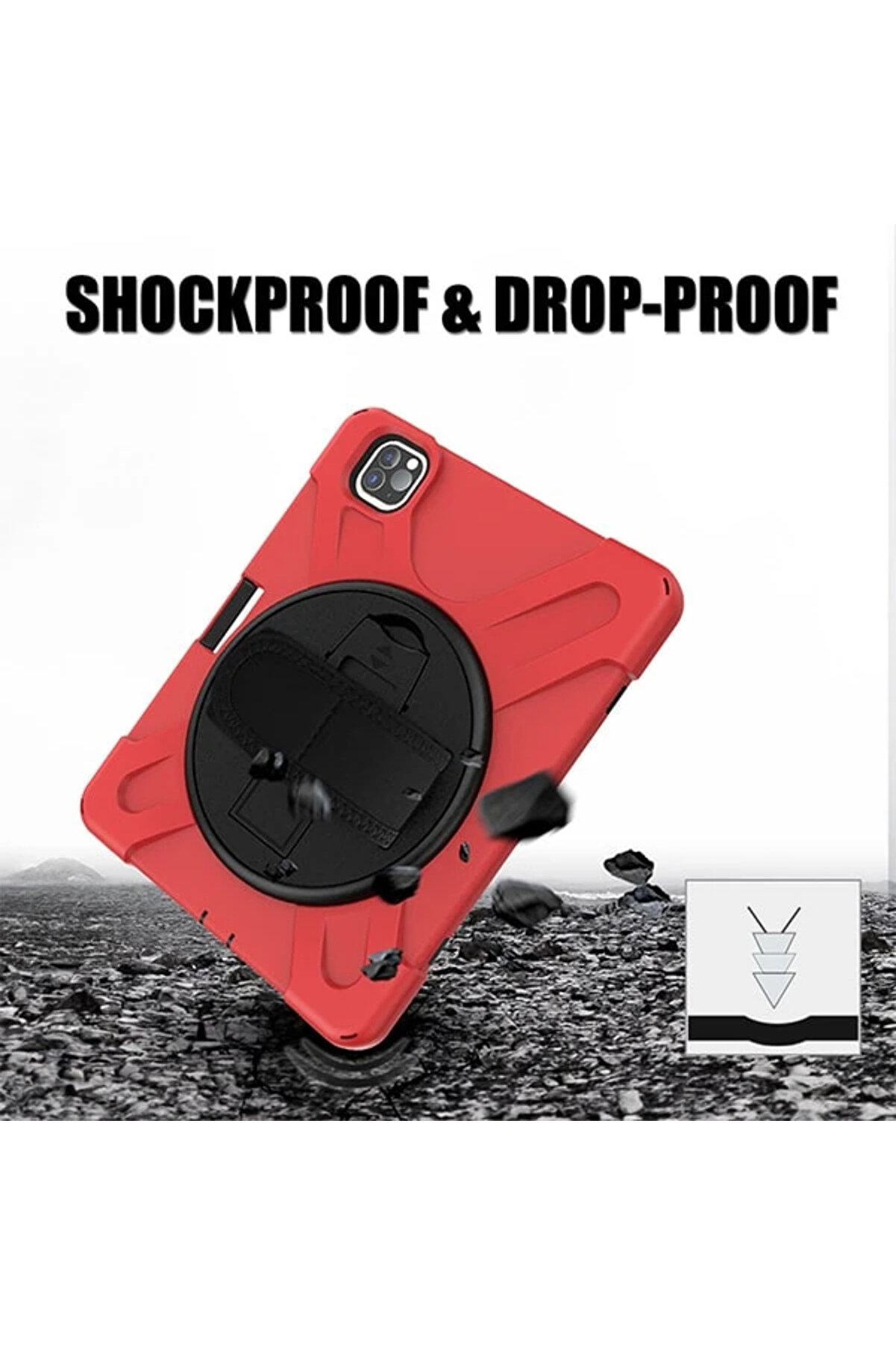 İpad Pro11 (2021-2020-2018) Uyumlu Kılıf Shockproof 3 Katmanlı Standlı Zırh Kılı - Dropx5211-4207