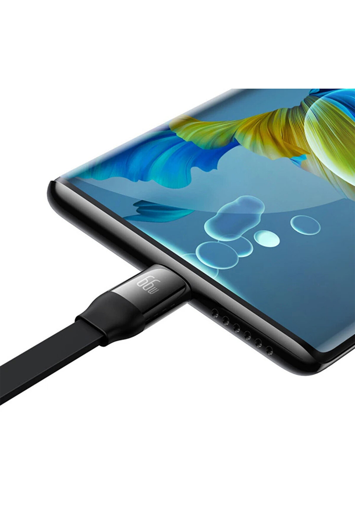 66W Makaralı 3İn1 Type-C + Li̇ghtni̇ng + Mi̇cro Usb Kablo Hızlı Şarj Kablosu-(1 - Dropx8577-3824