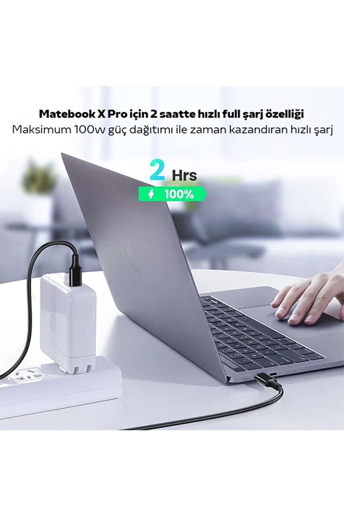 Ally Usb Type-C Pd3.1 100W(20V-5A) Hızlı Veri̇ Şarj Kablosu 1Metre-(1903) - Dropx4089-4023