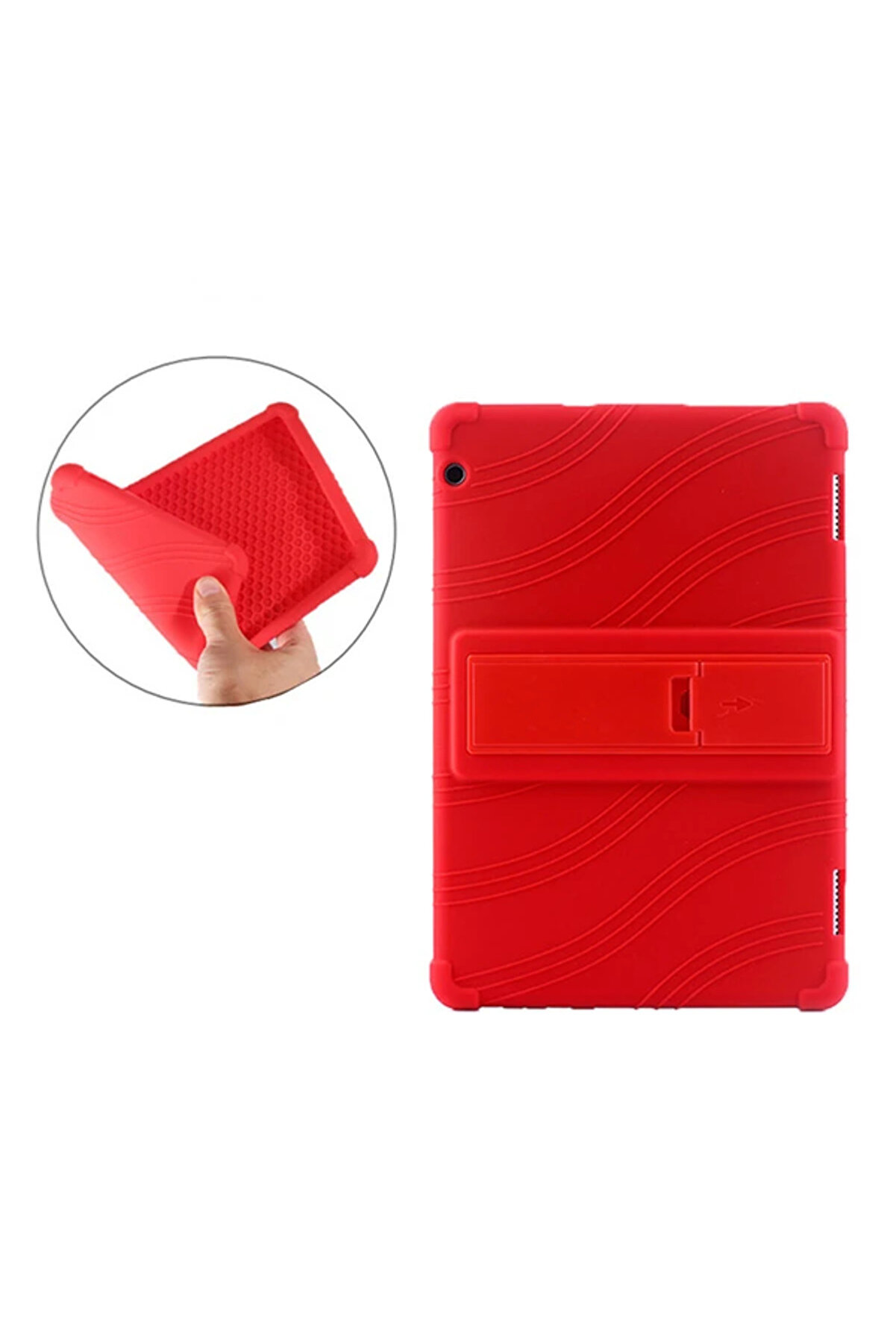 Huawei̇ Medi̇apad T510 Standlı Si̇li̇kon Kılıf-(1903) - Teknocep5985-4470