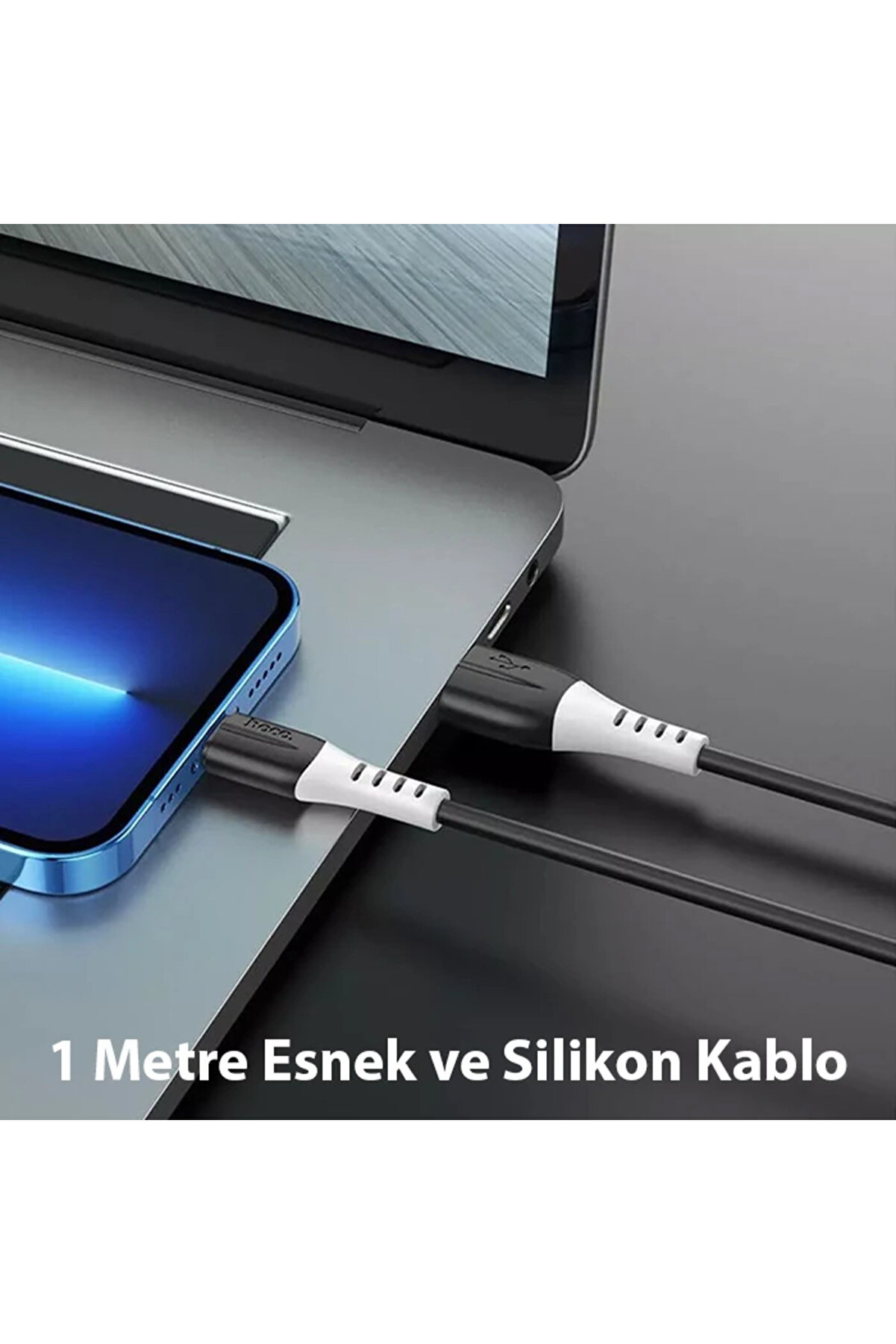 Hoco X82 İphone Li̇ghtni̇ng To Usb 2.4A Si̇li̇kon Data Ve Şarj Kablosu-(5775) - Gms7333-5684