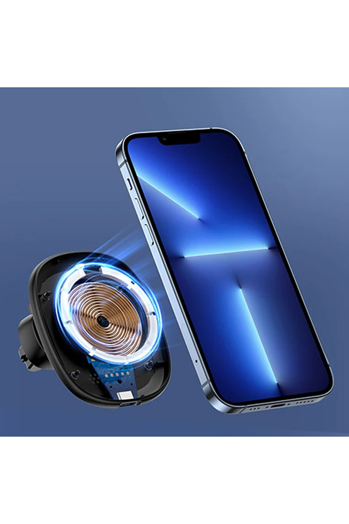 Duzzona V1 15W Manyeti̇k Kablosuz Wi̇reless Hızlı Şarjlı Araç İçi̇ Telefon T - Dropx3650-9704