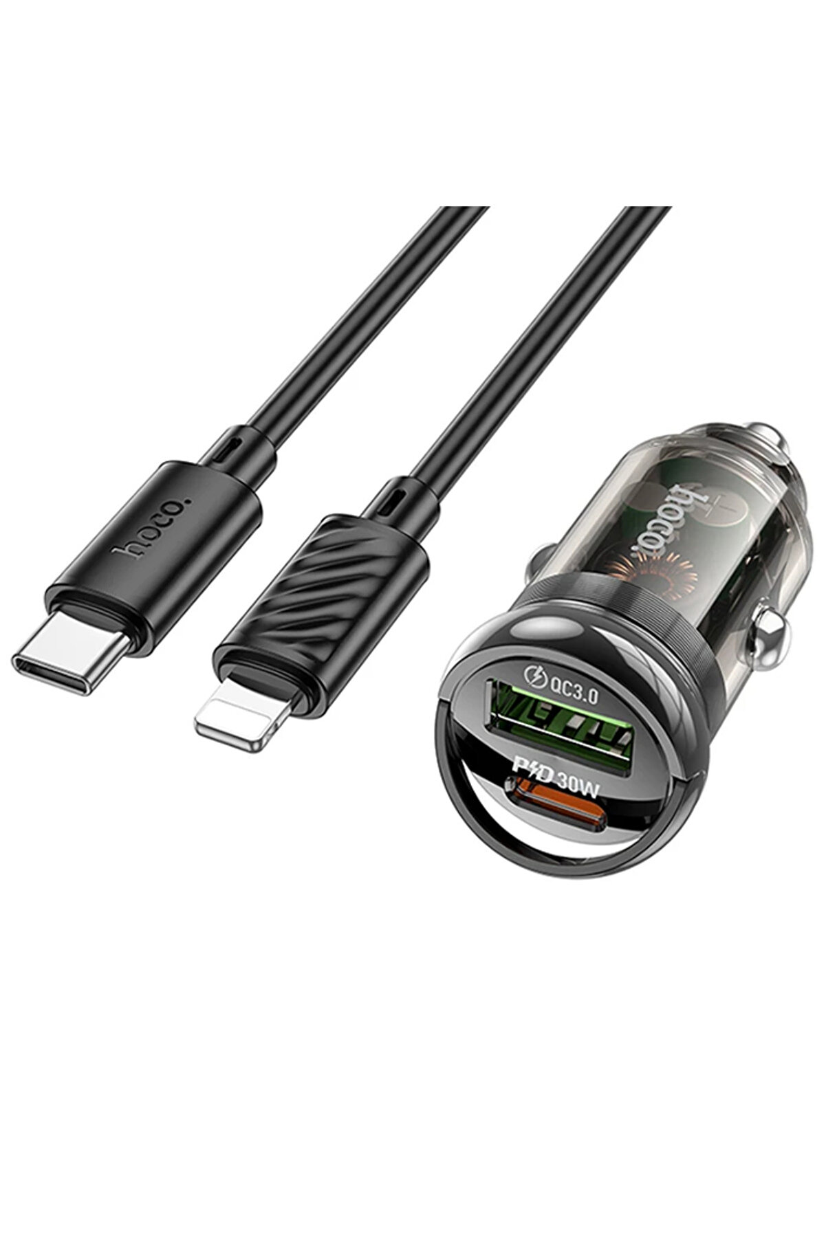 CepteToptan Z53A Vision PD30W Type-C + USB QC3.0 Girişli Araç Çakmaklık Hızlı Şa - DROPX1776-5479