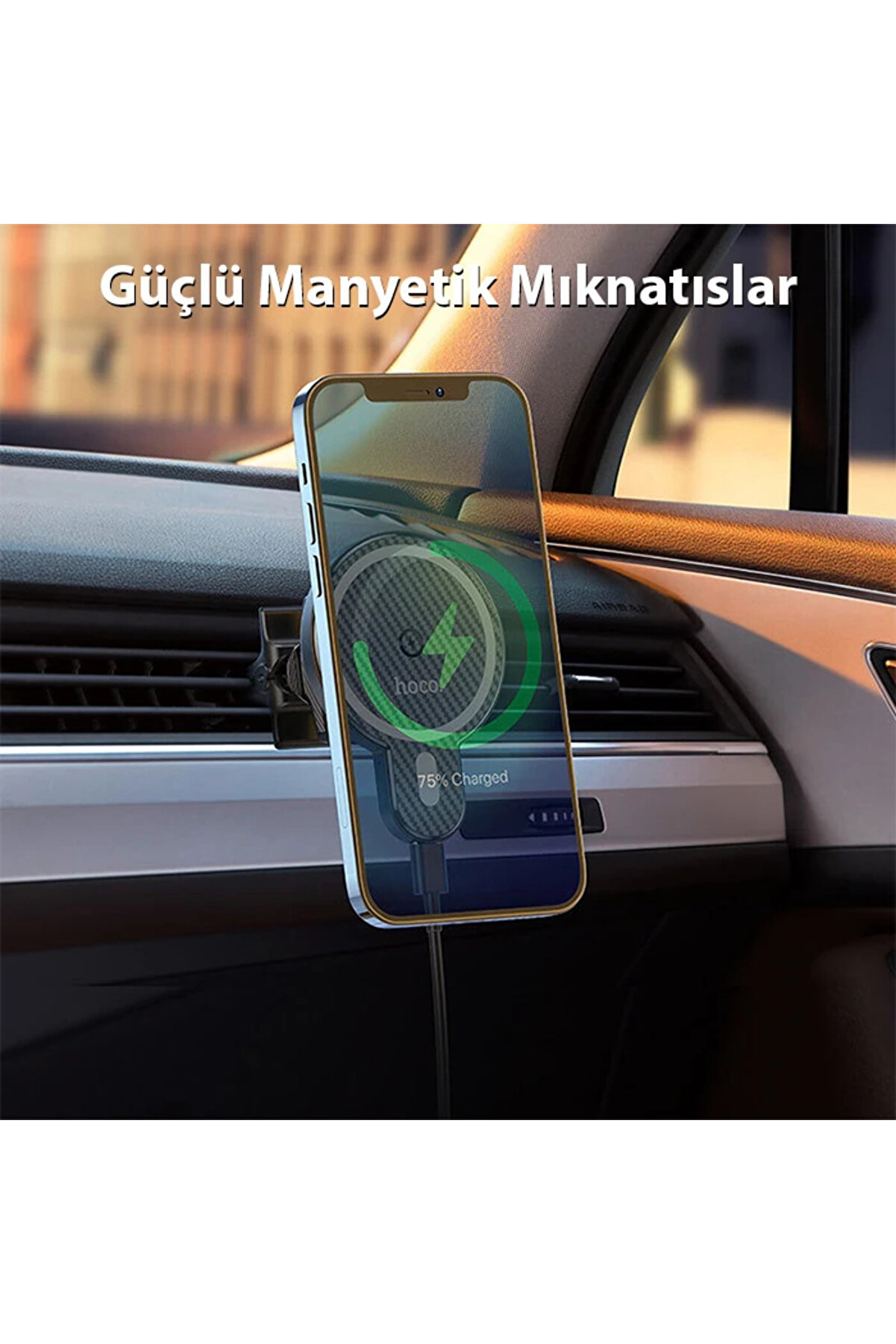 Hoco Ca85 Araç Havalandırma Bölmesi̇ 15W Kablosuz Hızlı Şarj Telefon Tutucu-(57 - Gms5267-1178