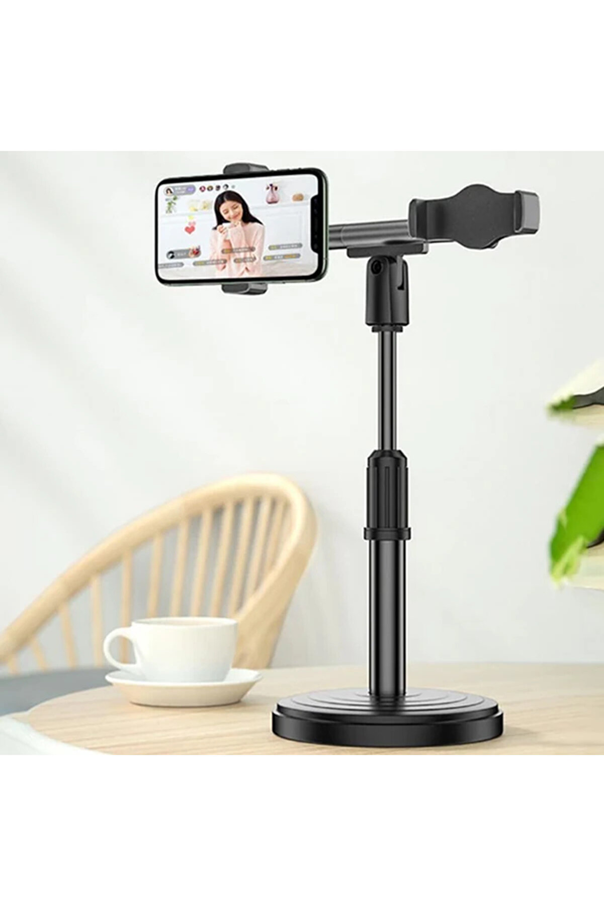 Ally Masaüstü Youtube Ti̇ktok Canlı Yayın Çi̇ft Telefon Tutucu Stand-(1903) - Dropx6038-9221