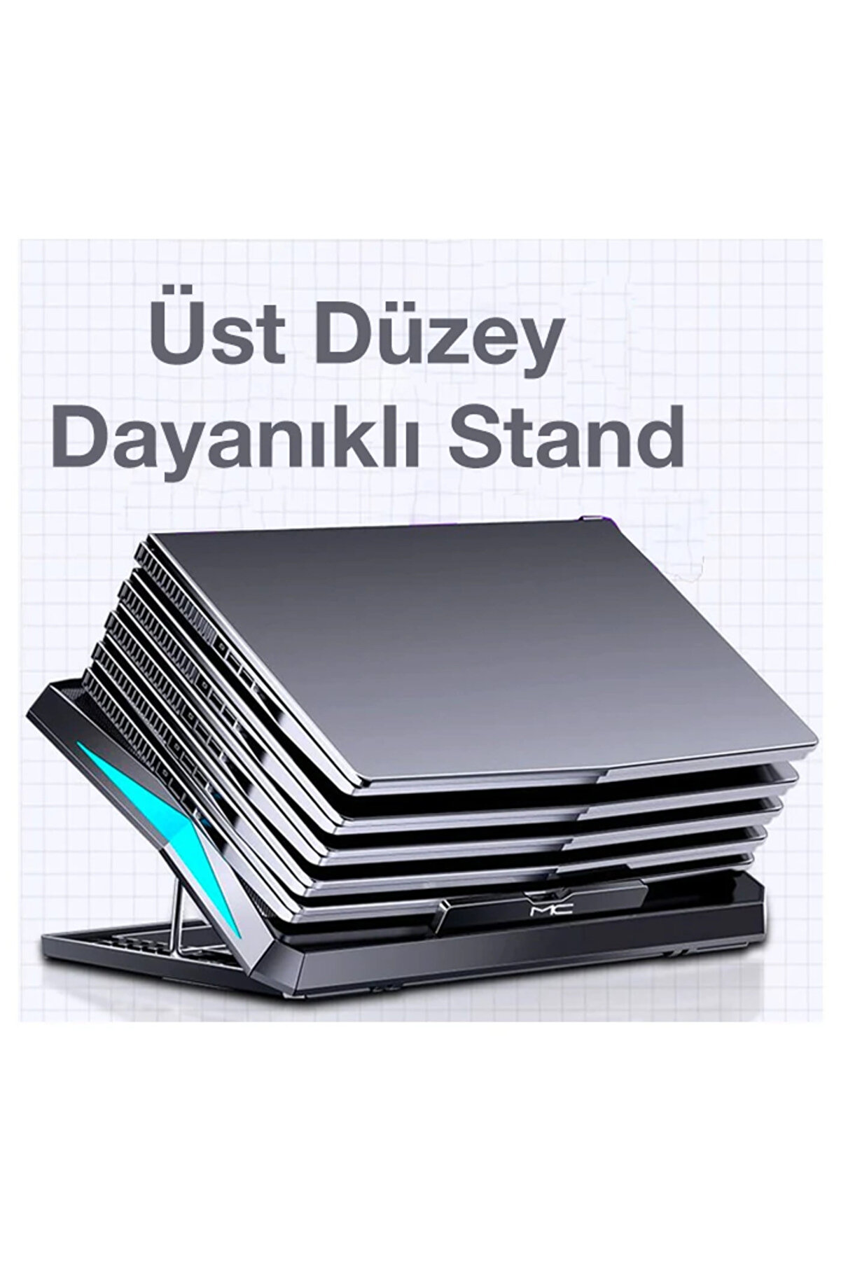 Ally Mc Q3 Led Işıklı Ultra Sessi̇z Fan Laptop Soğutucu Stand-(5775) - Gms5695-7183