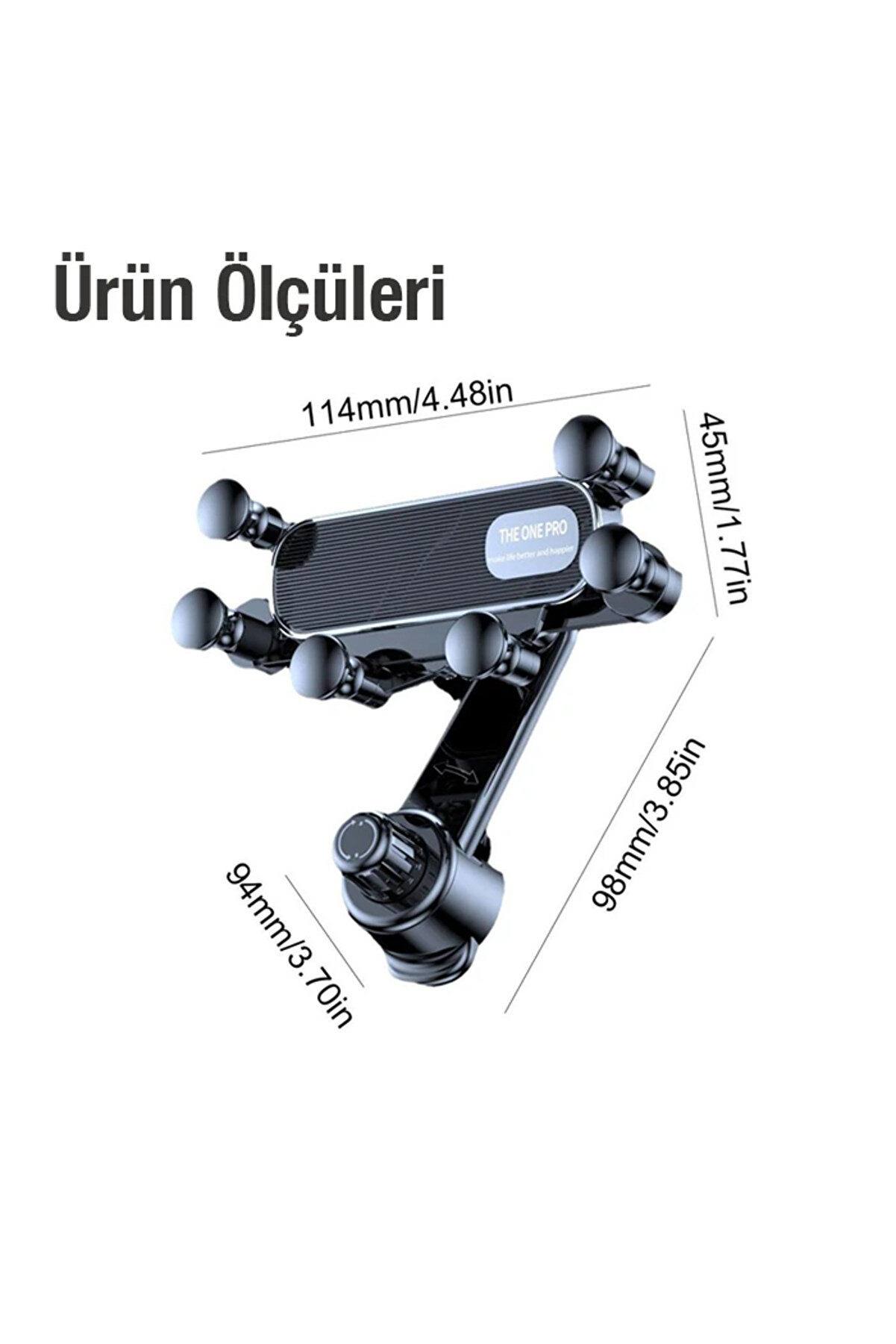 Ally One Pro 360° Dönebi̇len Araç İçi̇ Havalandırma Telefon Tutucu-(1903) - Dropx2487-1692