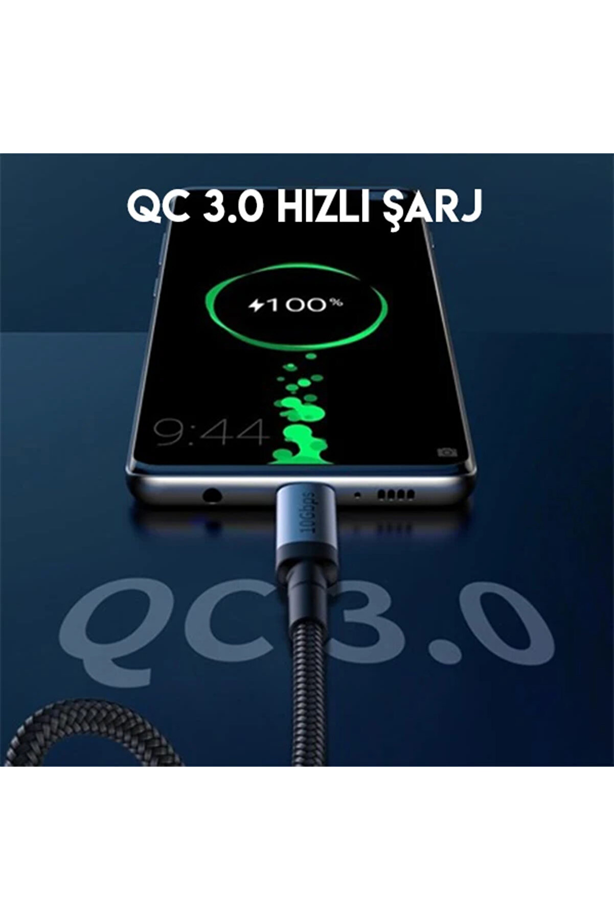 Cafule Seri̇es Type-C Pd3.1 Gen1 60W(20V/3A) 5Gbps Usb Şarj Kablasu 1Metre-(5418-9938