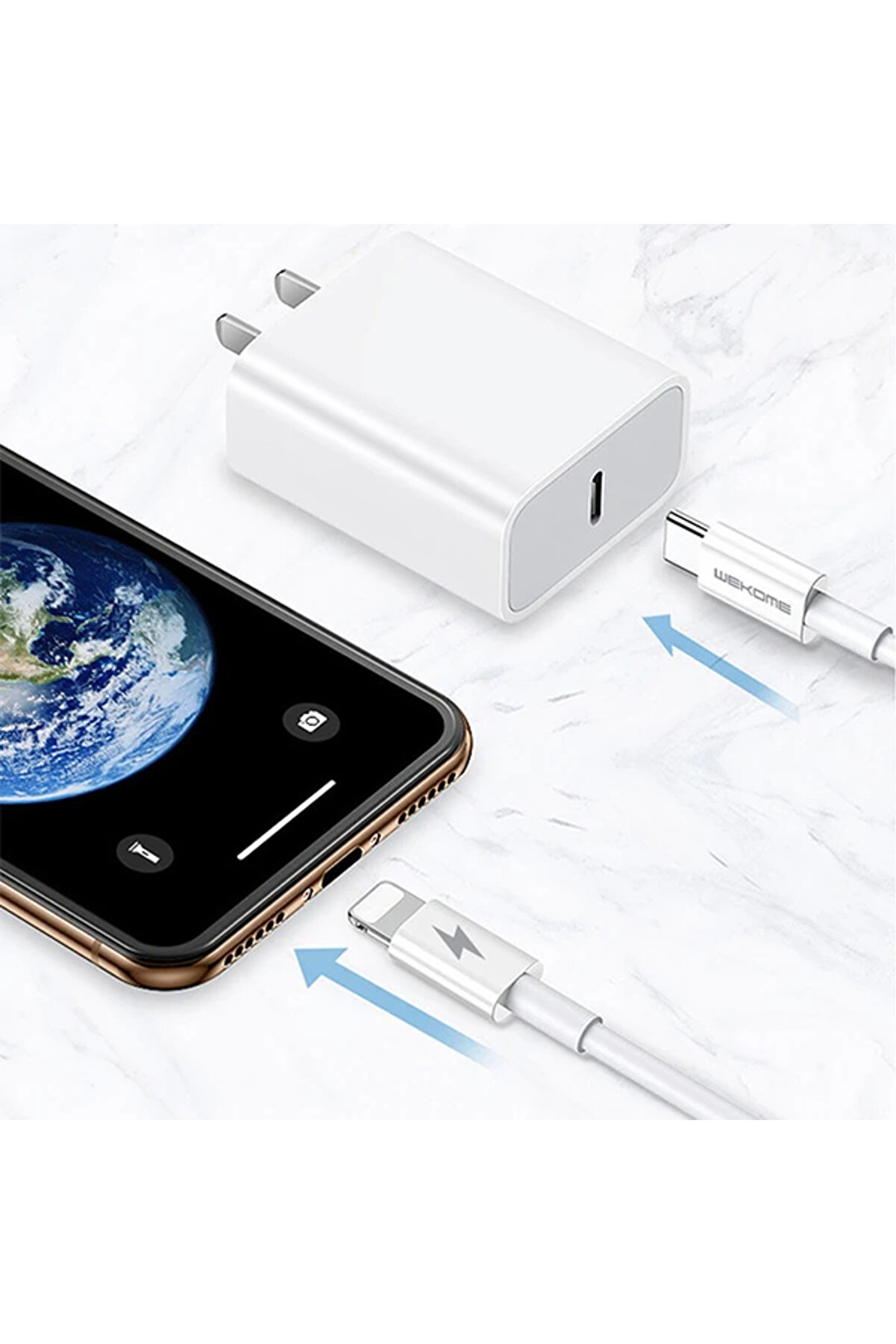 Wekome Type-C To İphone Pd 20W Hızlı Şarj Kablosu 1.2M-(1903) - Dropx6435-7344