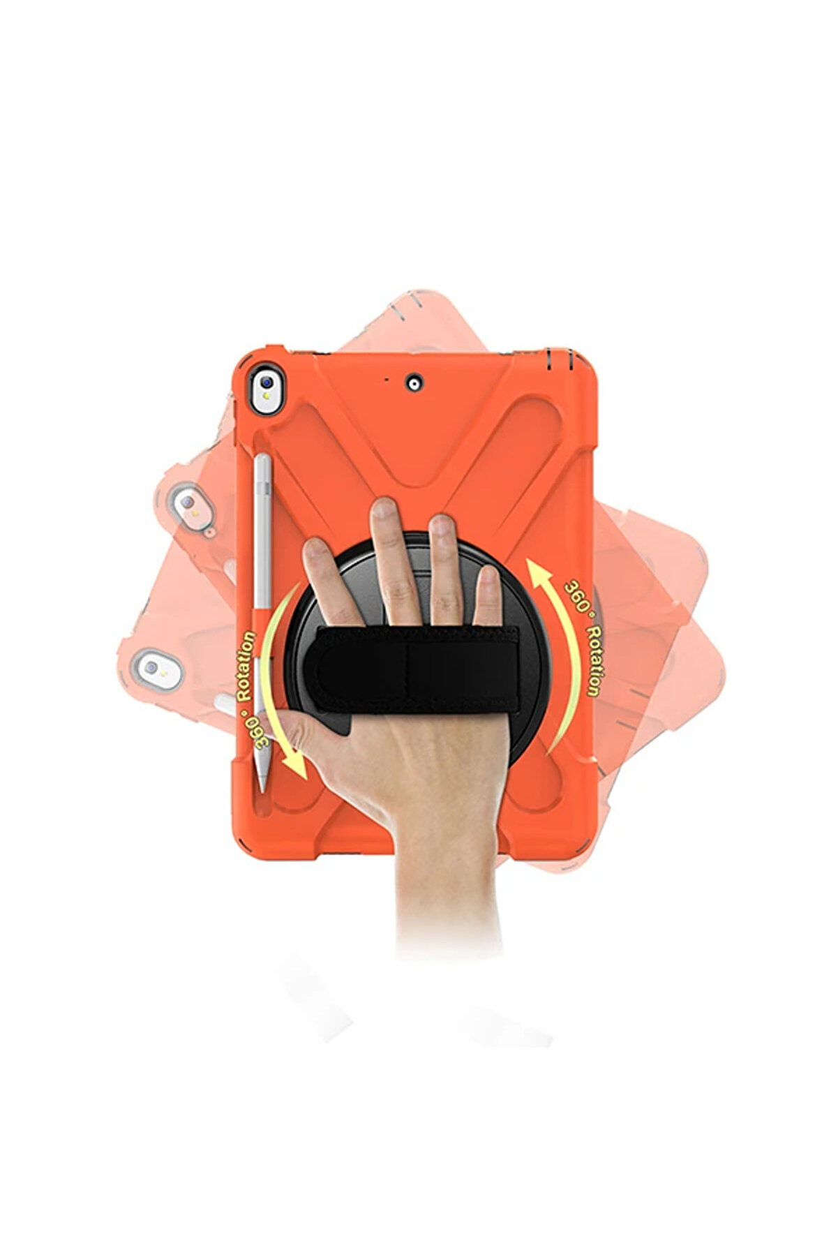İpad Pro 10.5 Ai̇r10.5 2019 Kalem Yerli̇ Standlı Zırh Kılıf Shockproof Case-( - Dropx6142-6374