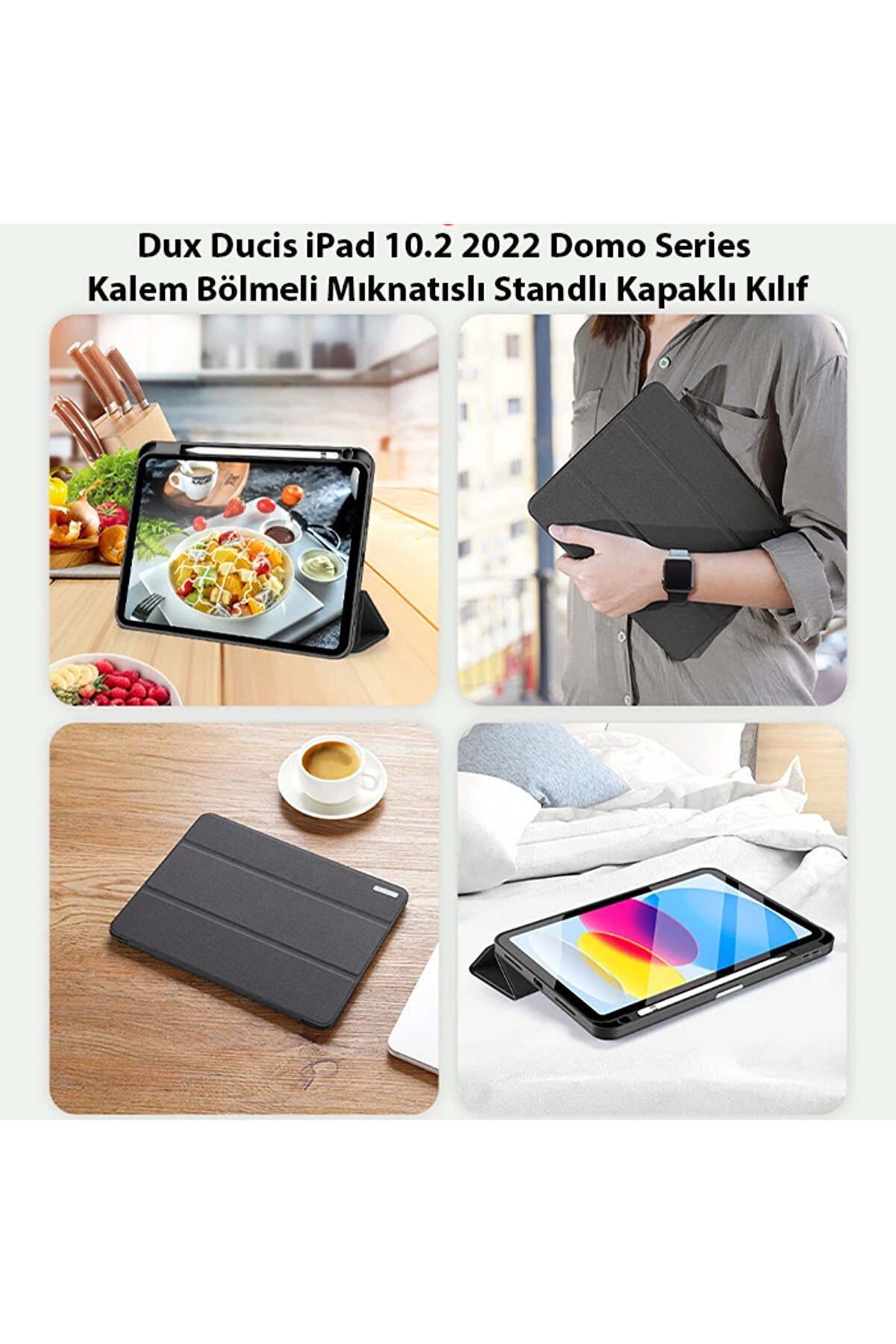 Dux Duci̇s İpad 10.9 2022 Kılıf Domo Seri̇es Kalem Bölmeli̇ Mıknatıslı Standlı K - Gms7049-8536