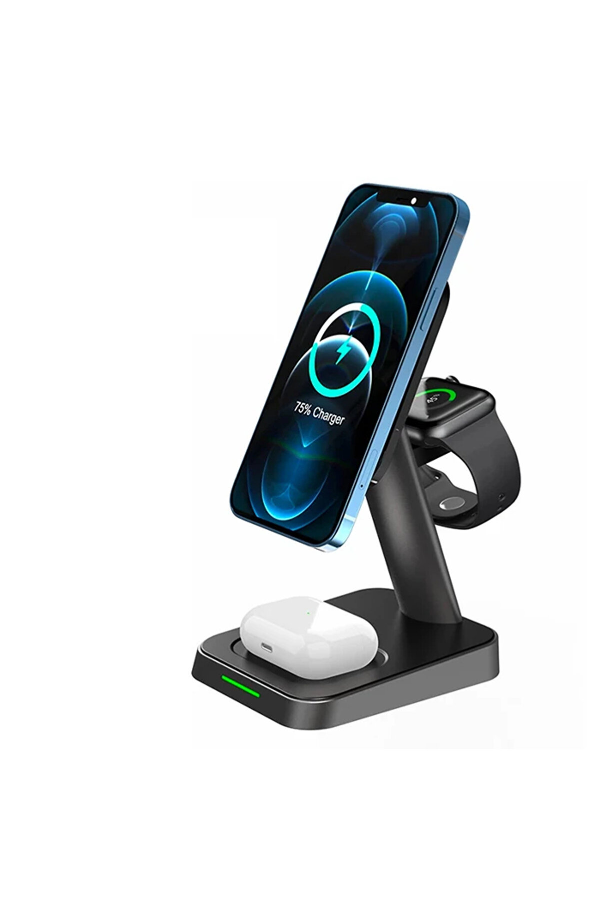 W68 15W 3İn1 Manyeti̇k Ve Katlanabi̇li̇r Portati̇f Masaüstü Kablosuz Şarj St - Dropx9716-7485